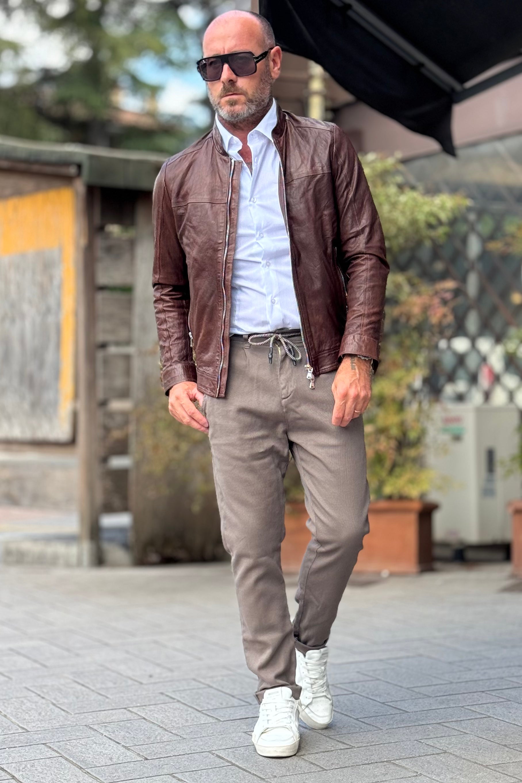 IGN GIUBBINO IN MORBIDA NAPPA SLIM COLORE TESTA DI MORO