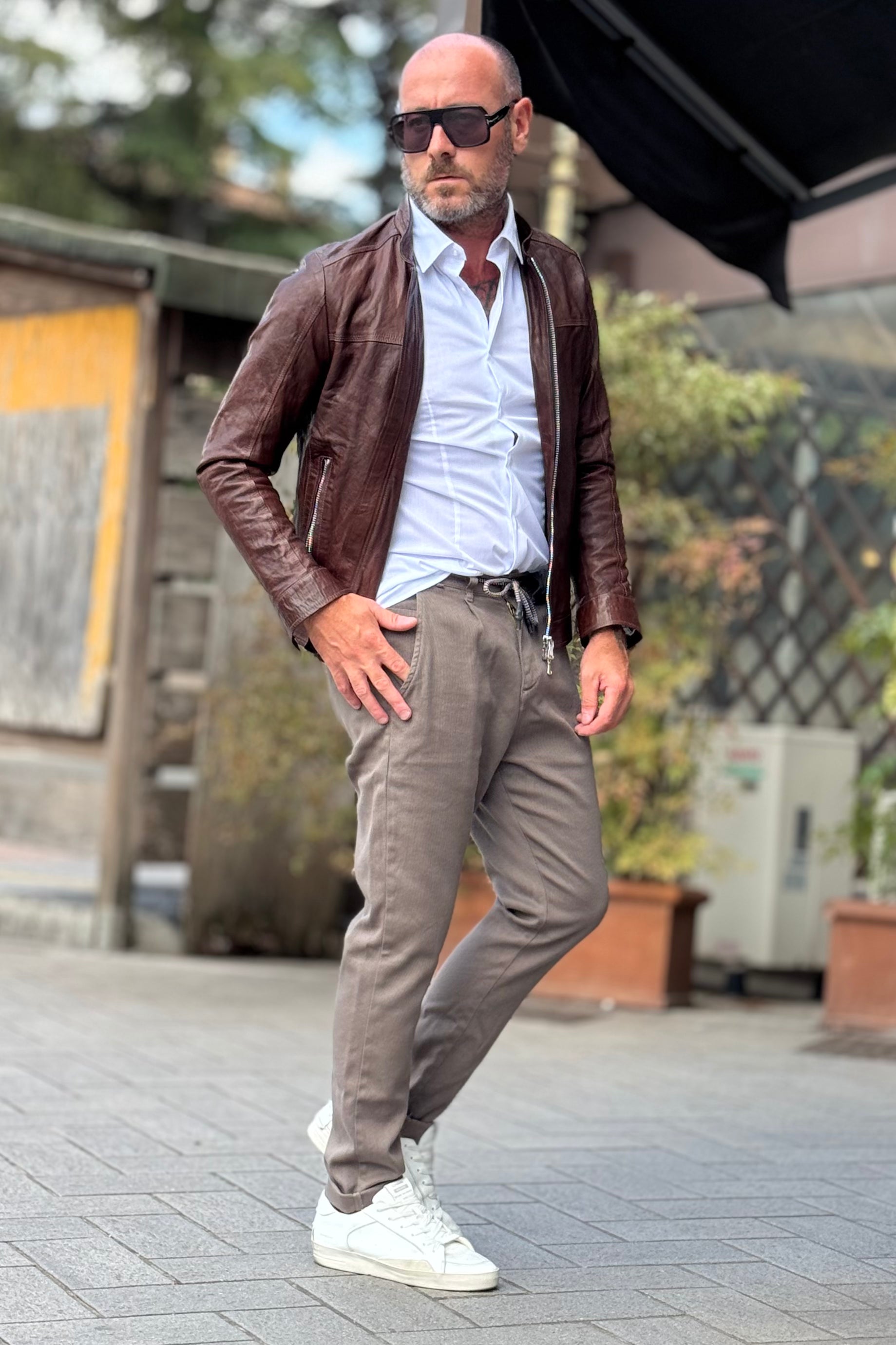 IGN GIUBBINO IN MORBIDA NAPPA SLIM COLORE TESTA DI MORO