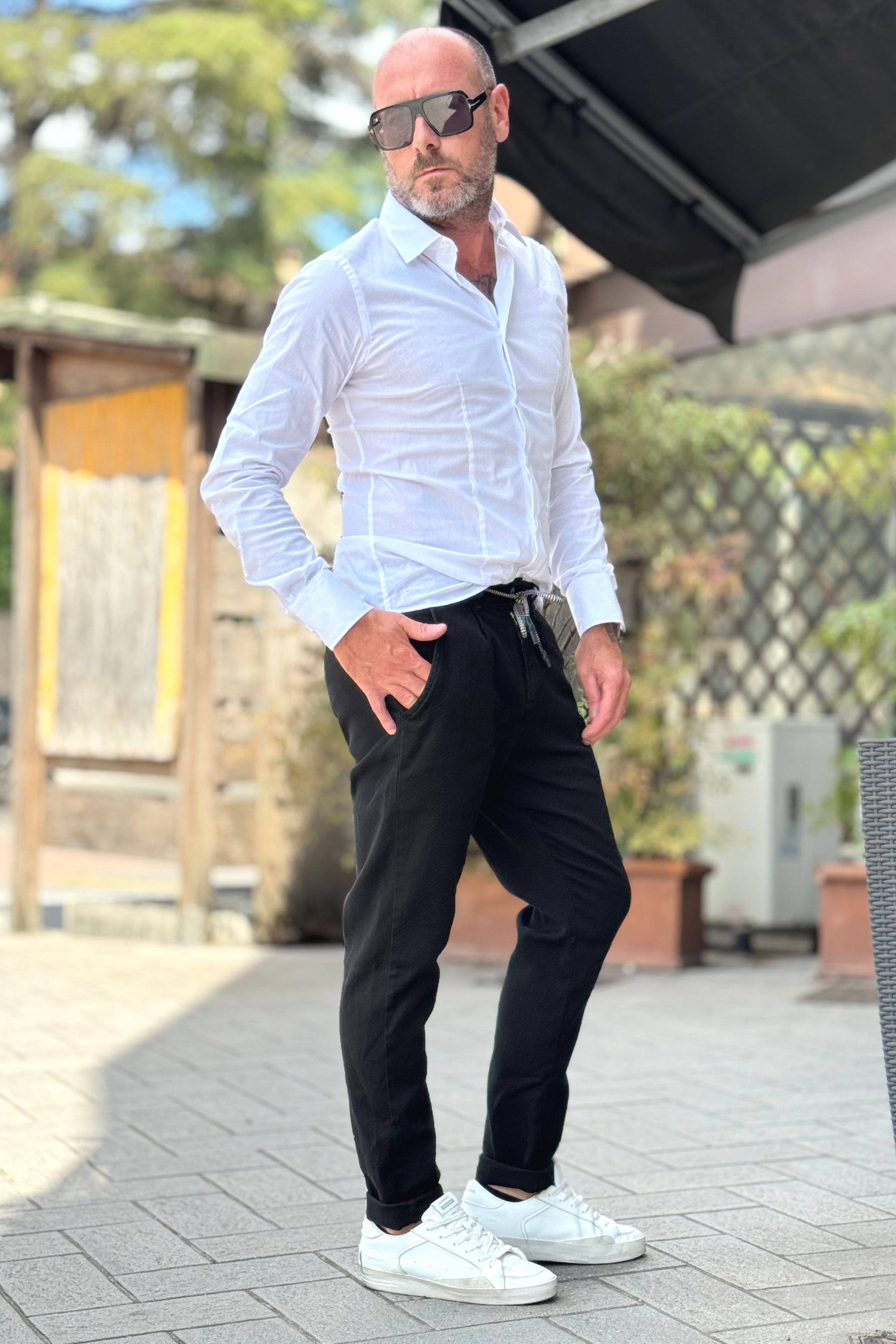 XAGON MAN A25031CR4071 PANTALACCIO IN TRAMA NIDO D'APE DISPONIBILE IN 2 COLORI