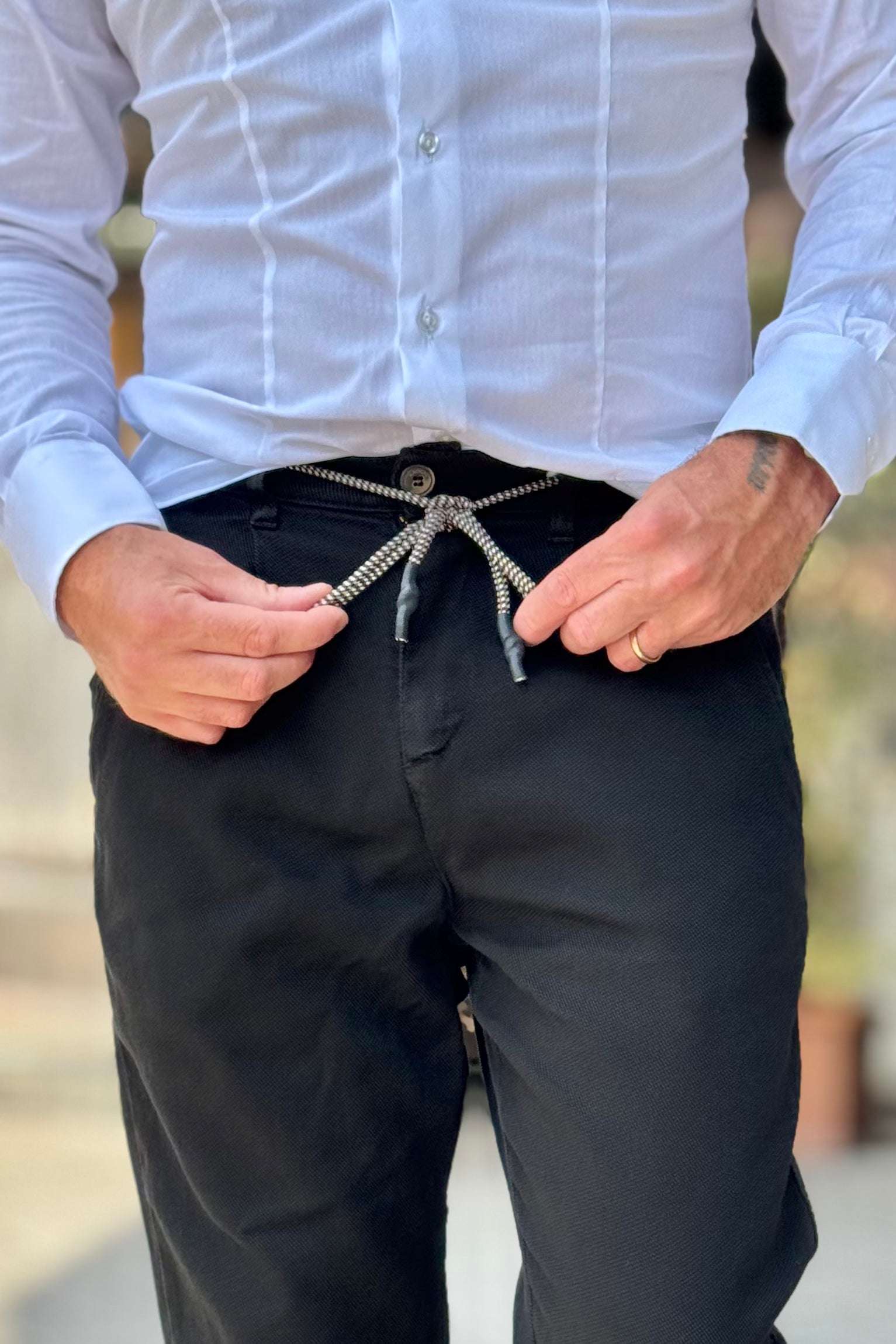 XAGON MAN A25031CR4071 PANTALACCIO IN TRAMA NIDO D'APE DISPONIBILE IN 2 COLORI