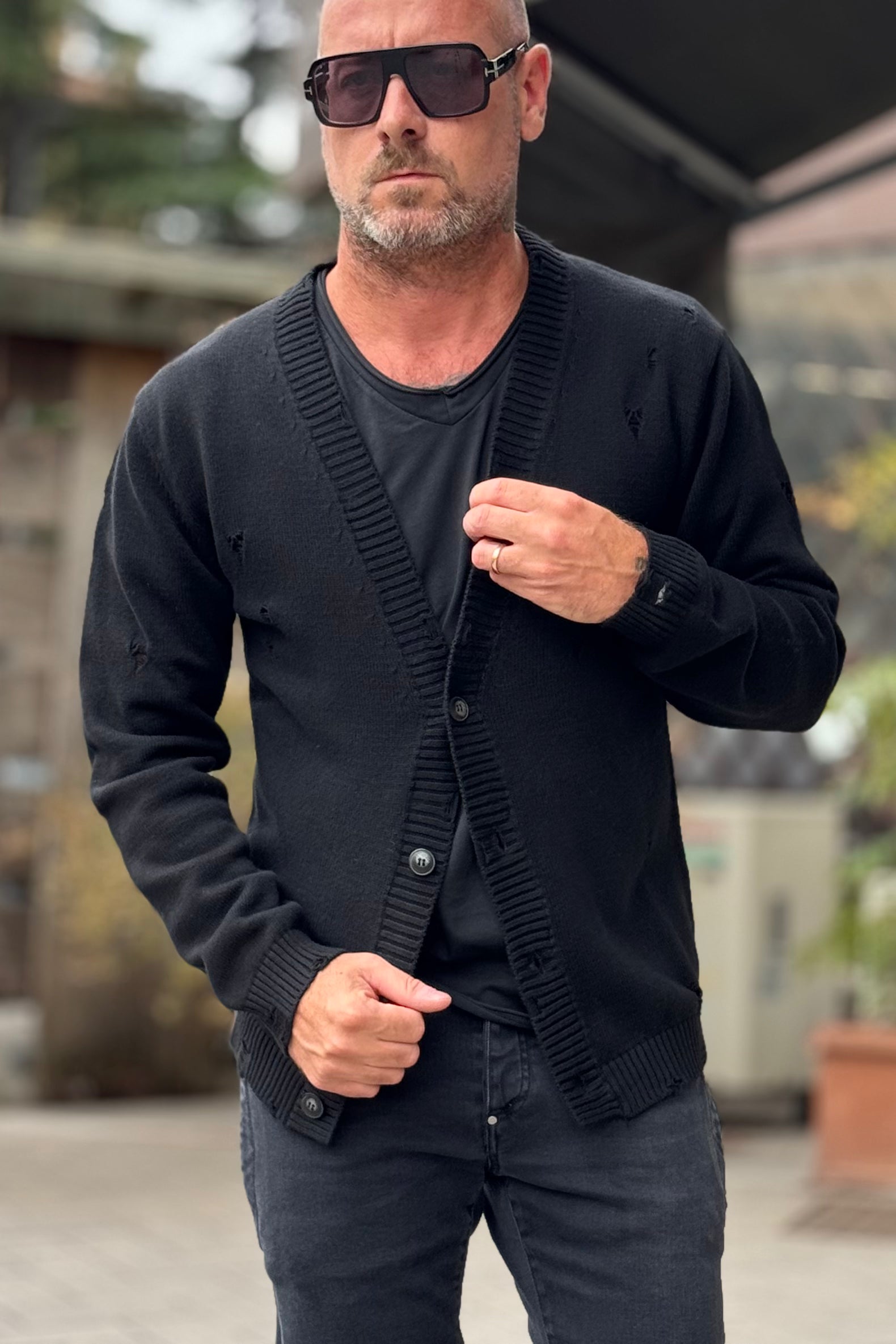 ANIMA AN307 CARDIGAN CON ROTTURE DISPONIBILE IN 2 COLORI