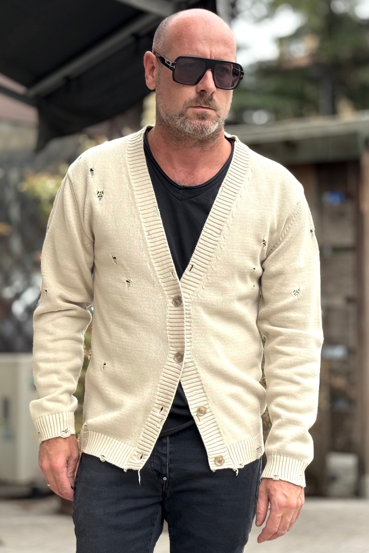 ANIMA AN307 CARDIGAN CON ROTTURE DISPONIBILE IN 2 COLORI