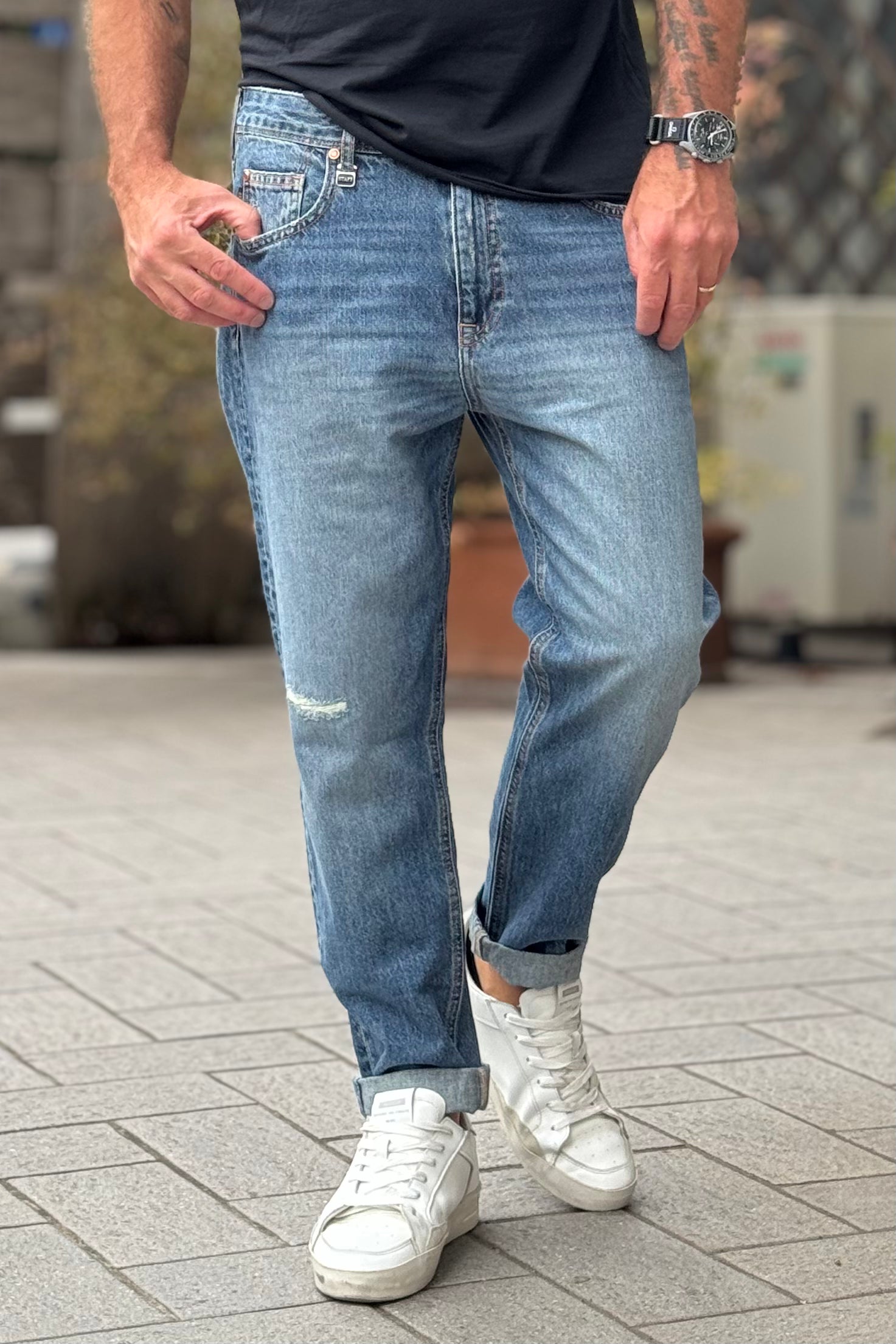 STAFF GALLERY 052 JEANS BAGGY CROPPED LAVAGGIO MEDIO