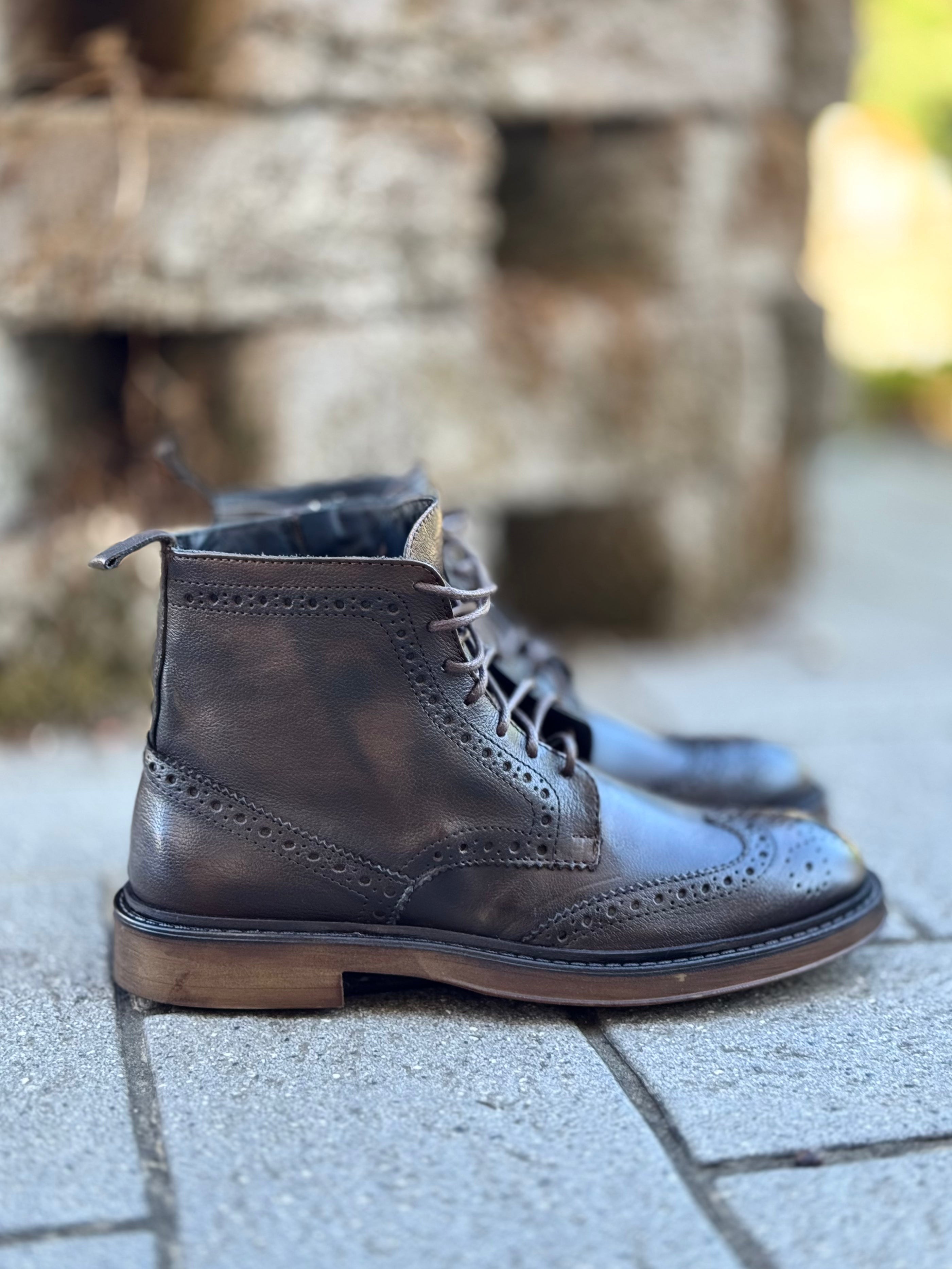 ARNOLD LAYNE E307 STIVALETTO TESTA DI MORO IN MORBIDA PELLE CON ZIP LATERALE