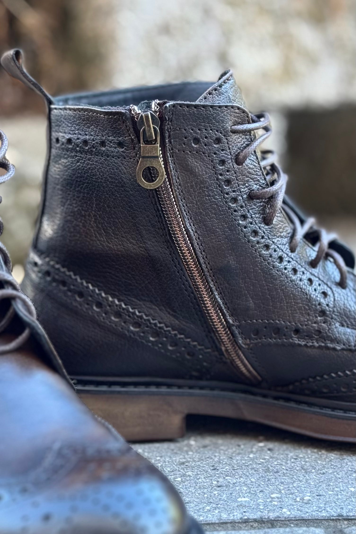 ARNOLD LAYNE E307 STIVALETTO TESTA DI MORO IN MORBIDA PELLE CON ZIP LATERALE