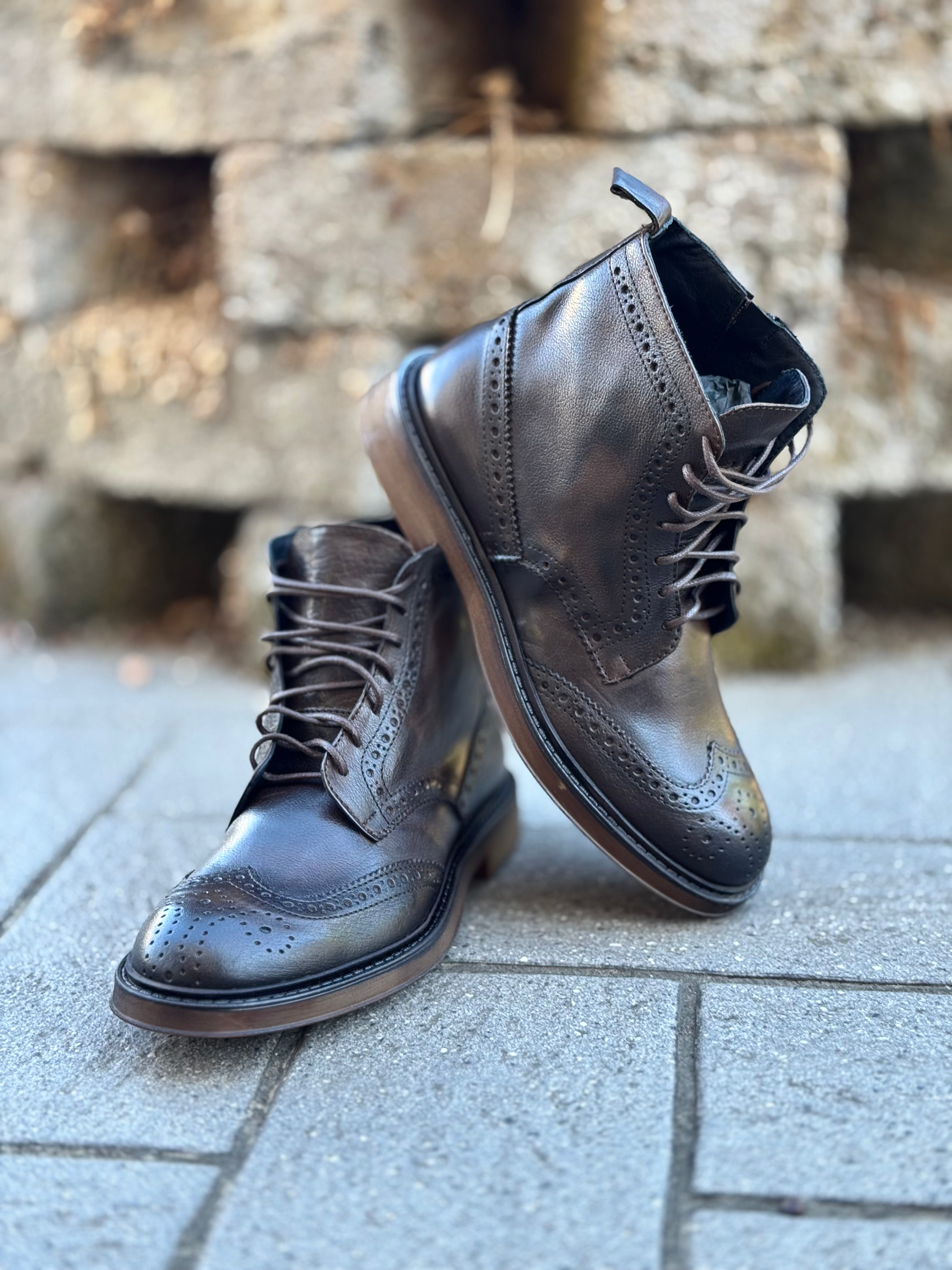 ARNOLD LAYNE E307 STIVALETTO TESTA DI MORO IN MORBIDA PELLE CON ZIP LATERALE