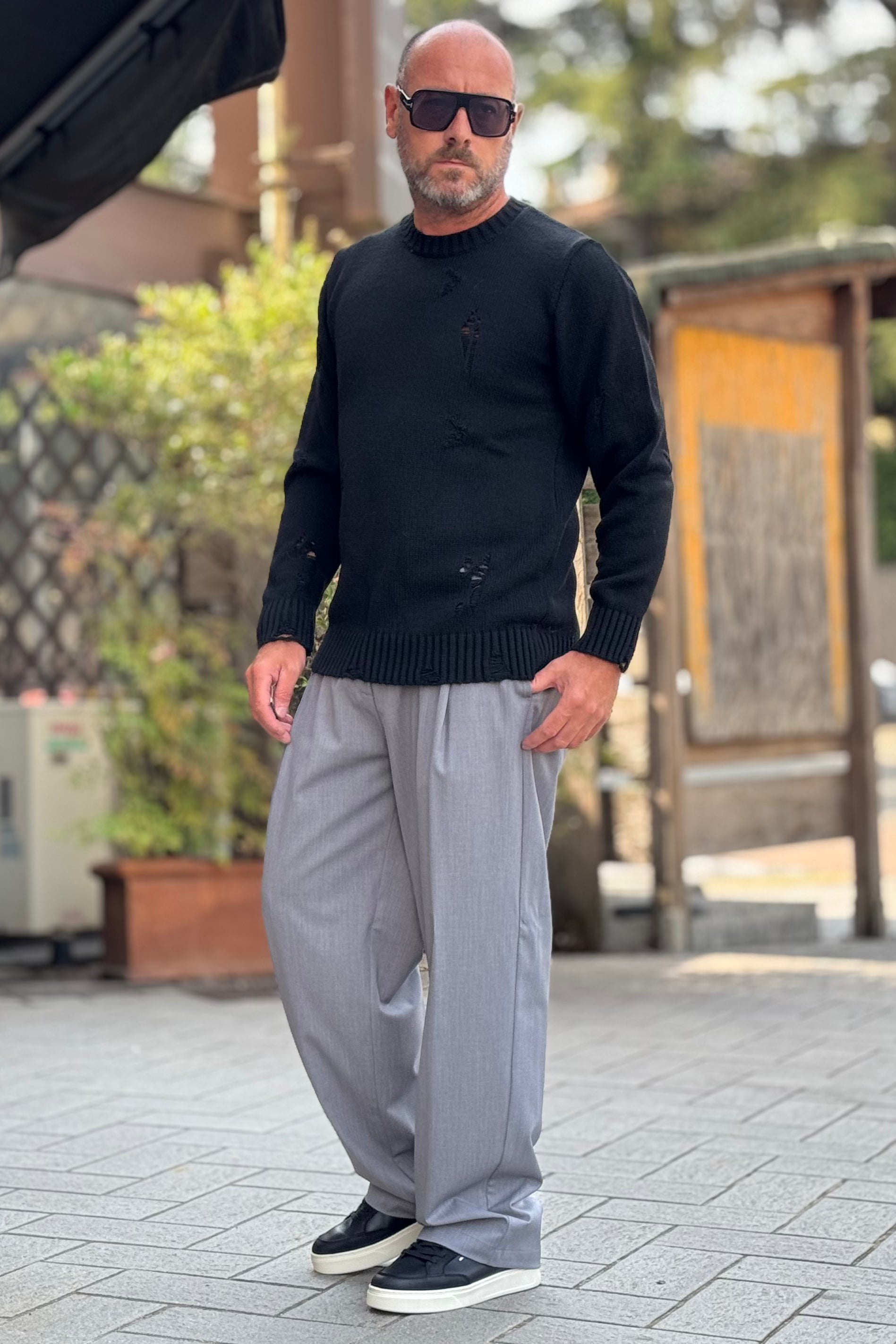 BICOLORE 2647D PANTALONE PALAZZO CON PINCES DISPONIBILE IN 2 COLORI