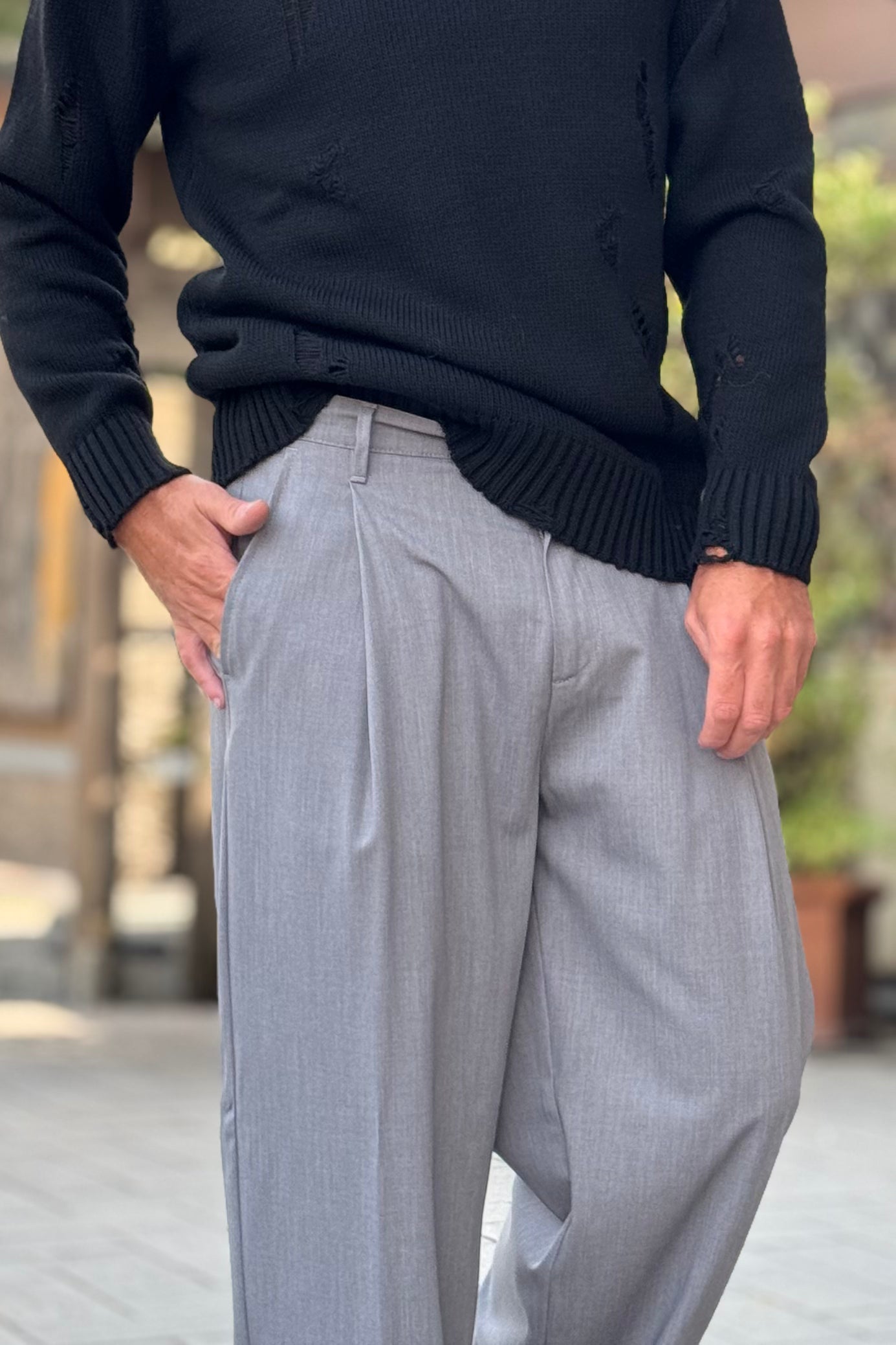 BICOLORE 2647D PANTALONE PALAZZO CON PINCES DISPONIBILE IN 2 COLORI