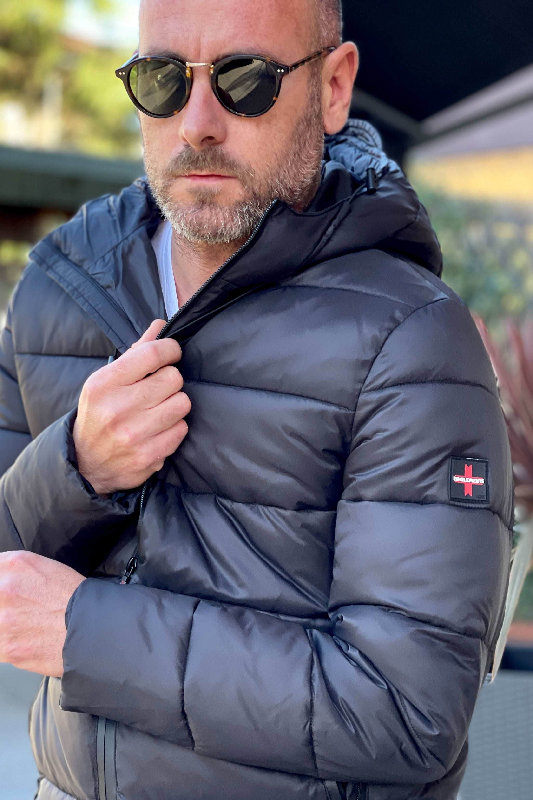 Zu Elements ZU0973 black hooded down jacket – Mania Fashion Clothing