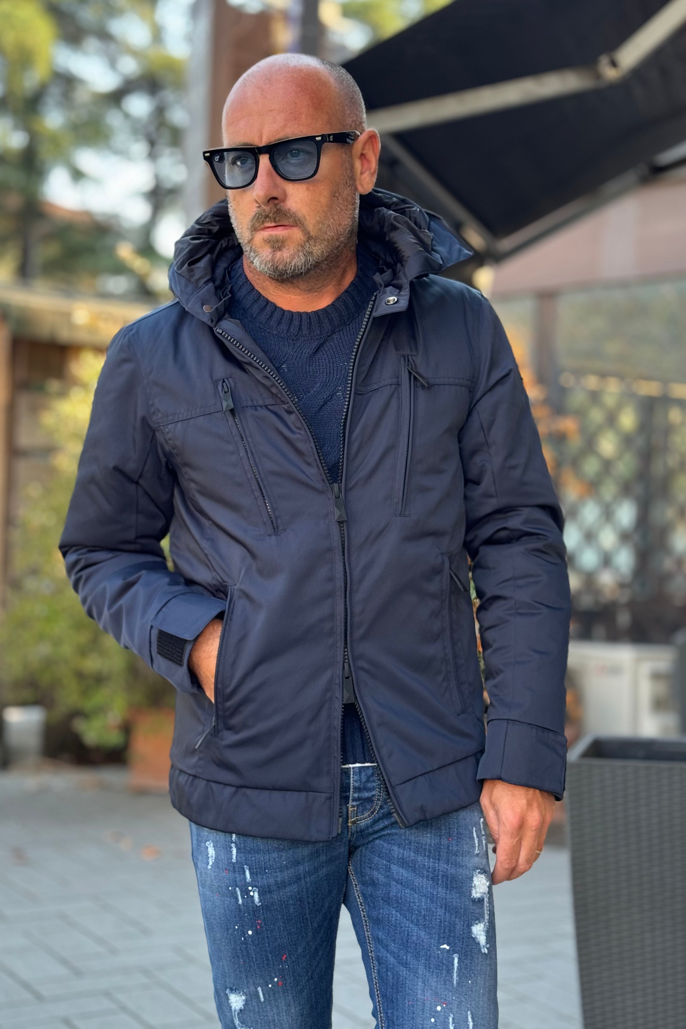 Arkistar AN0006 padded nylon cordura jacket with hood available in 2 colors