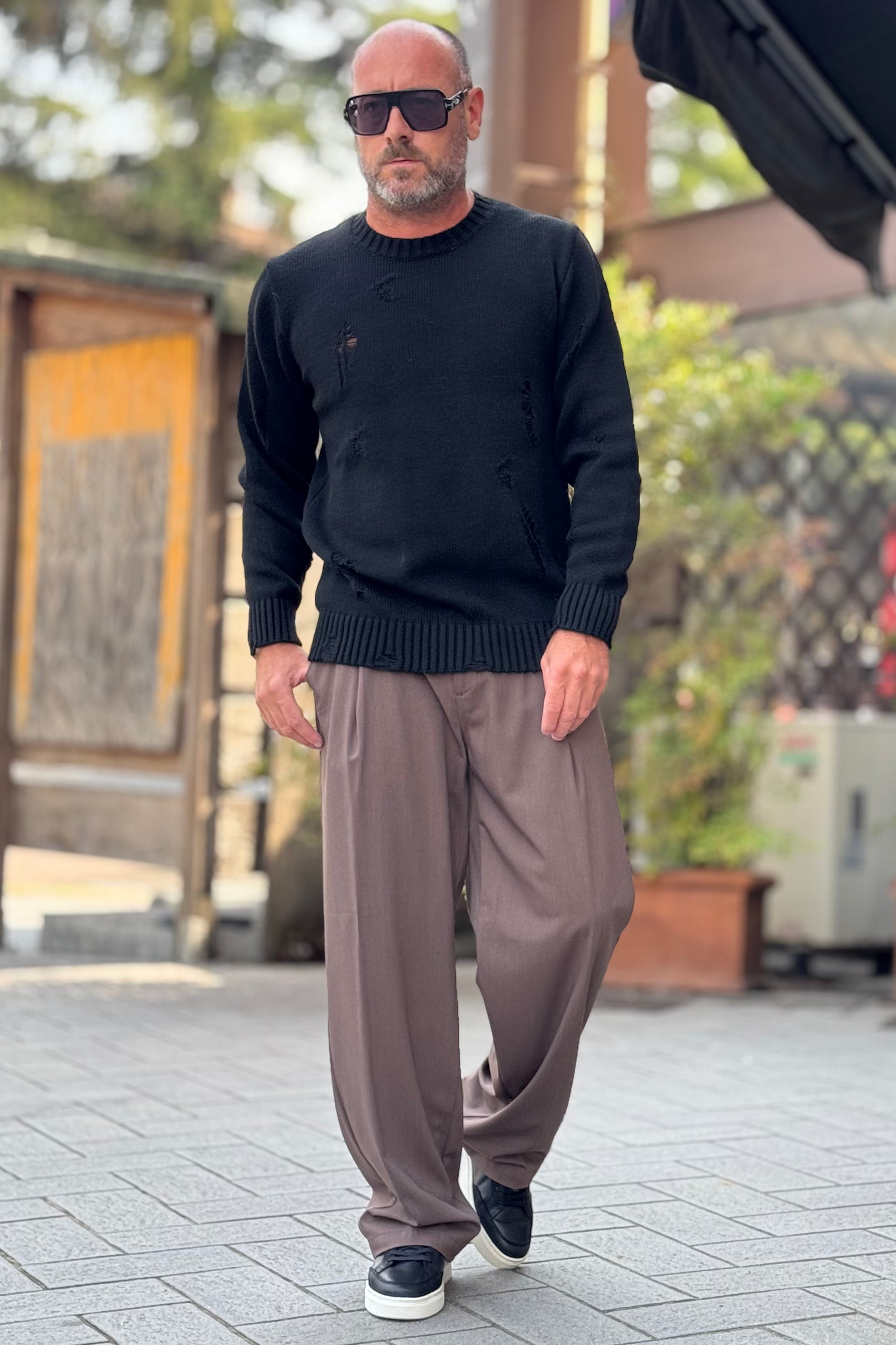 BICOLORE 2647D PANTALONE PALAZZO CON PINCES DISPONIBILE IN 2 COLORI