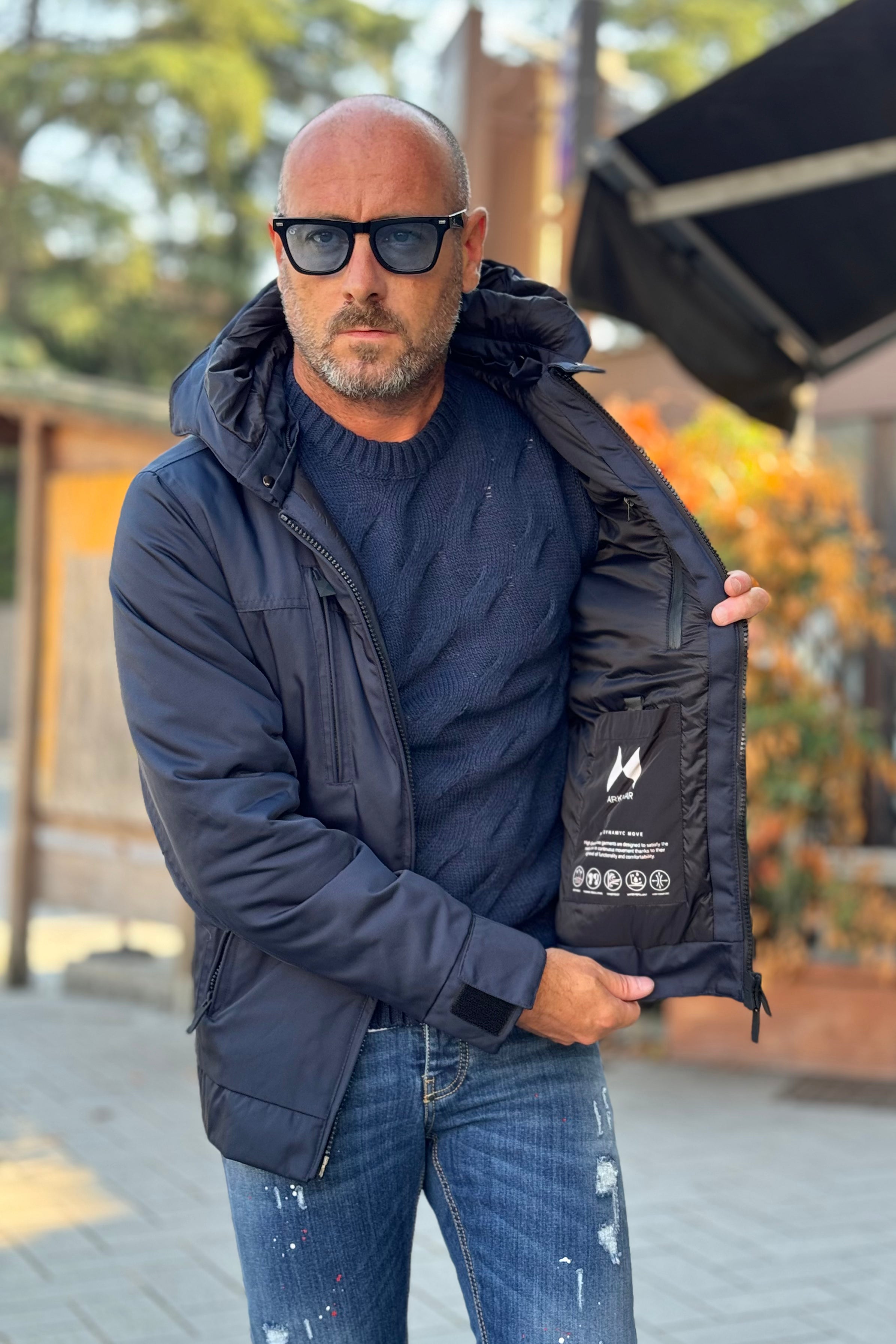 Arkistar AN0006 padded nylon cordura jacket with hood available in 2 colors