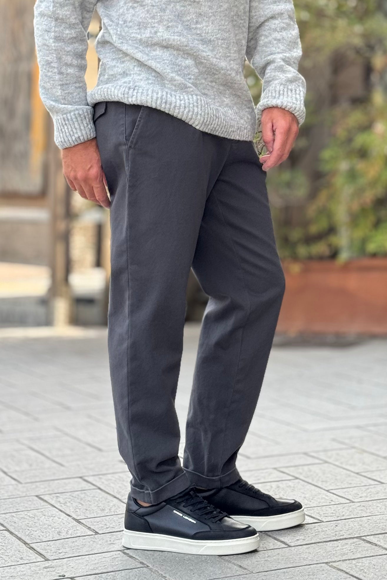 BICOLORE 2473K PANTALONE LARGO CON PINCES DISPONIBILE IN 2 COLORI