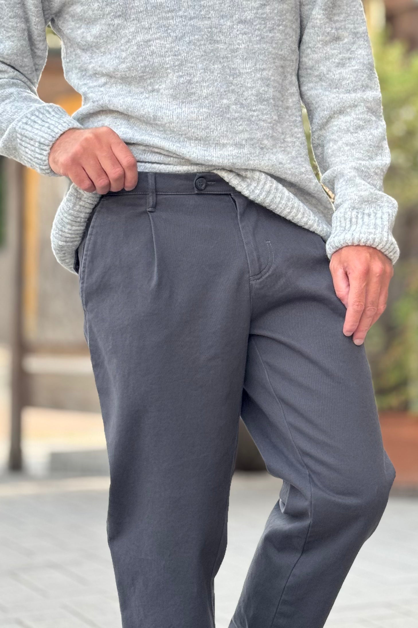 BICOLORE 2473K PANTALONE LARGO CON PINCES DISPONIBILE IN 2 COLORI