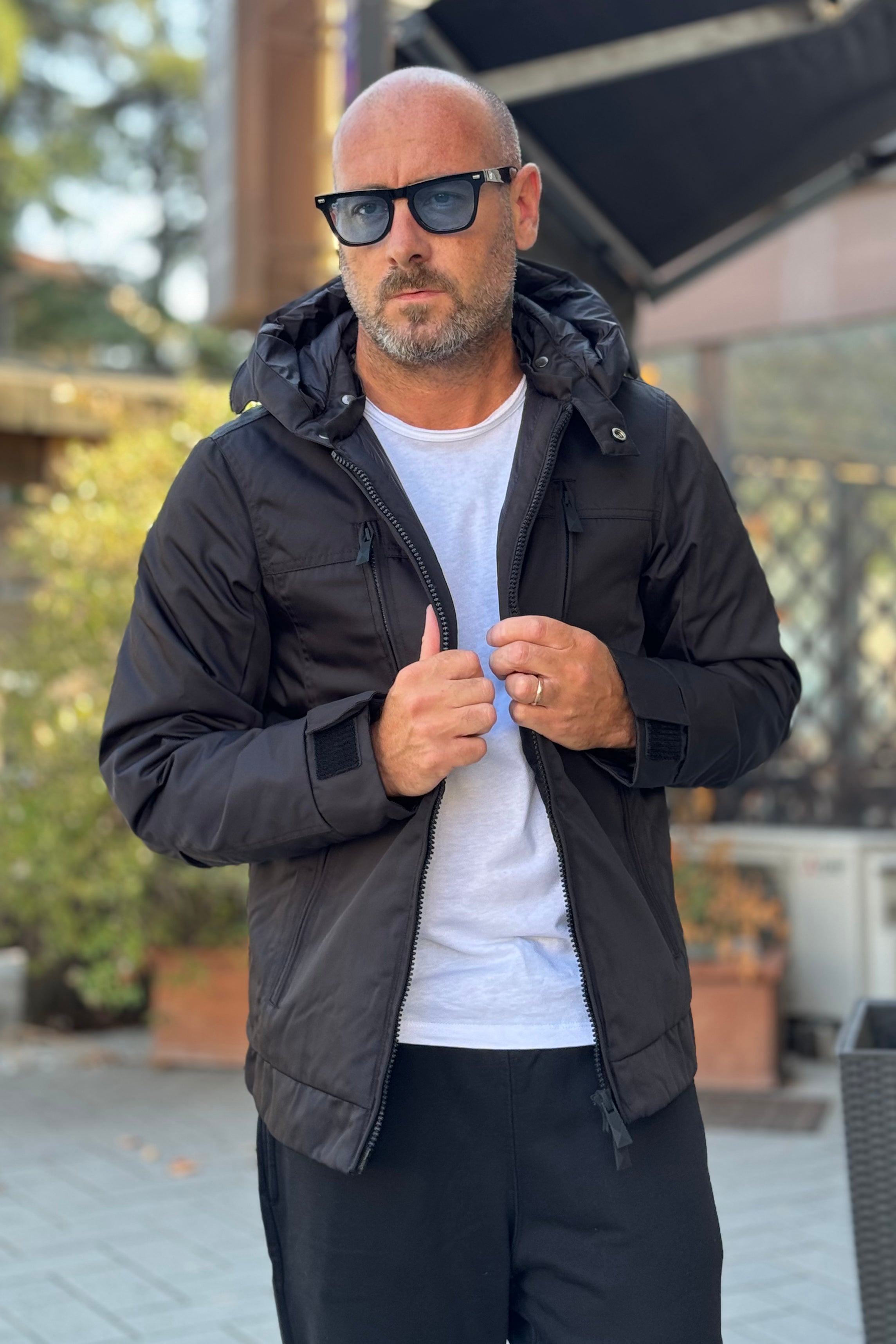 Arkistar AN0006 padded nylon cordura jacket with hood available in 2 colors