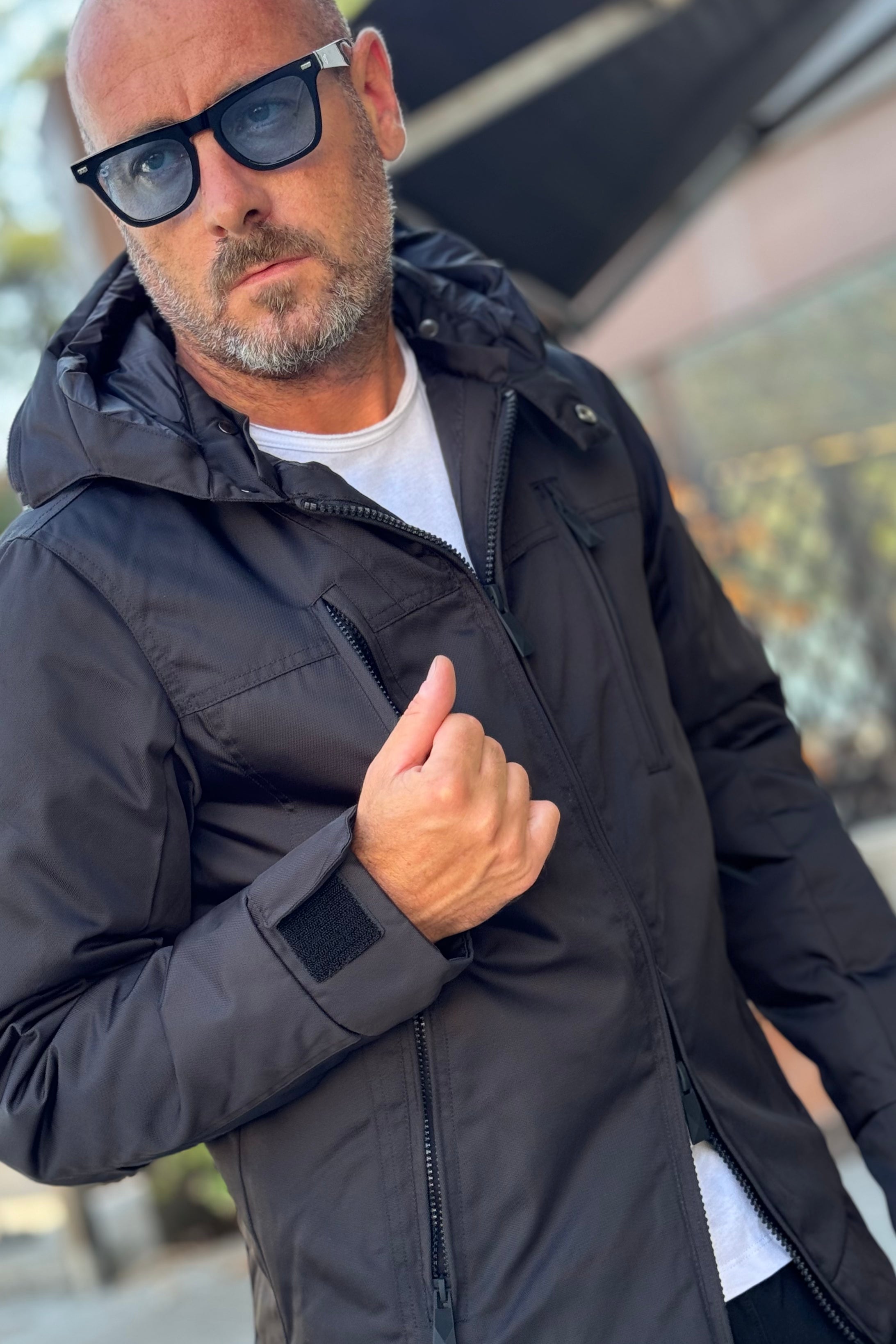 Arkistar AN0006 padded nylon cordura jacket with hood available in 2 colors