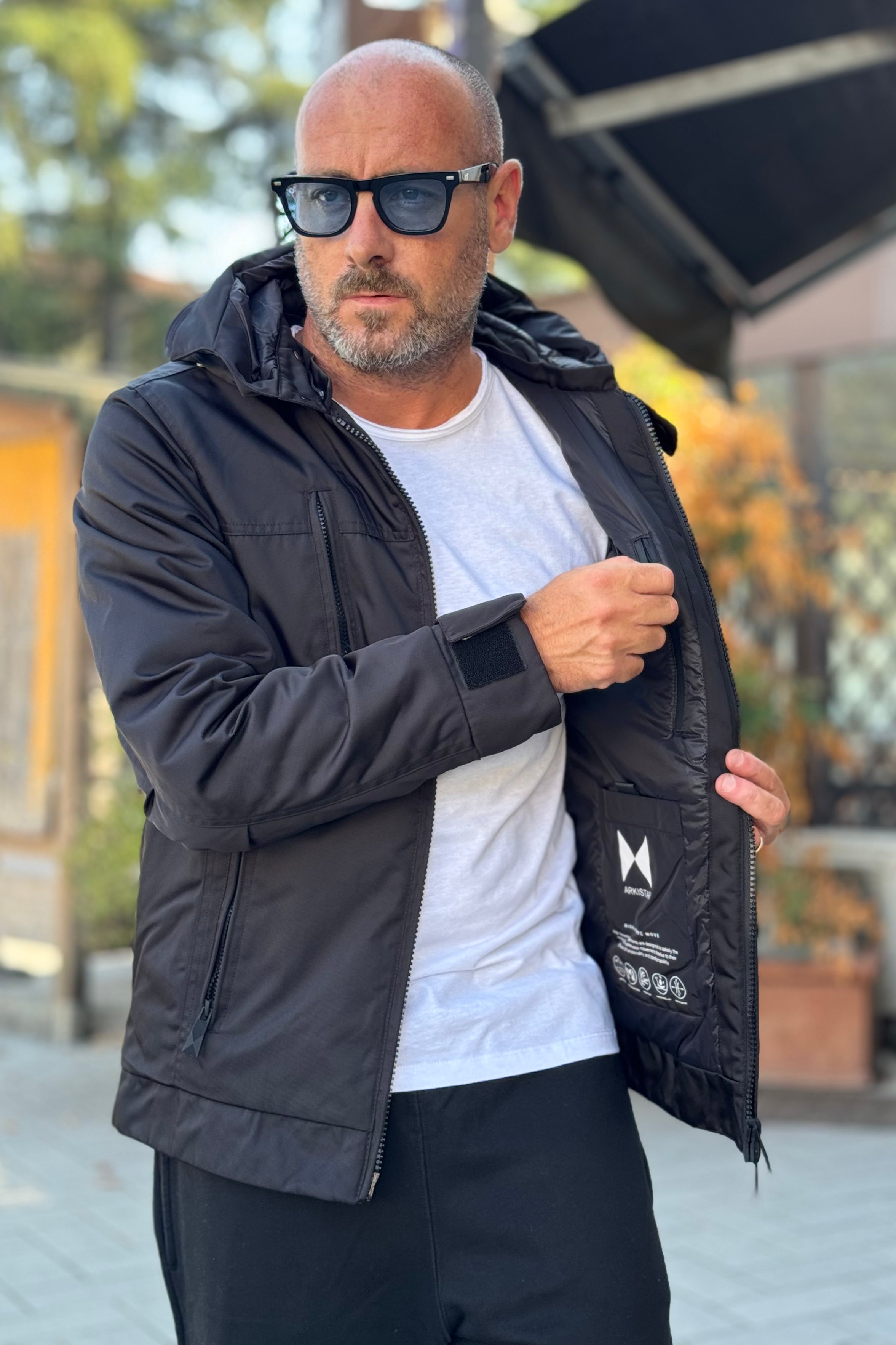 Arkistar AN0006 padded nylon cordura jacket with hood available in 2 colors