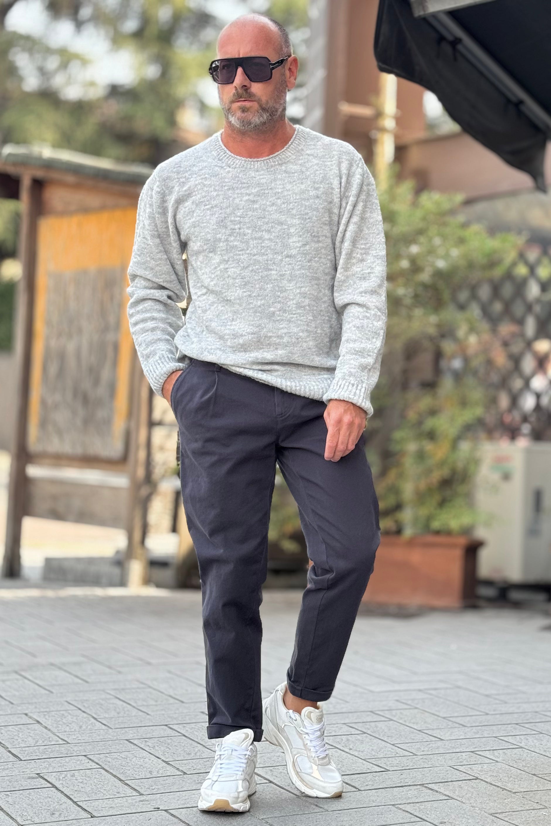 BICOLORE 2473K PANTALONE LARGO CON PINCES DISPONIBILE IN 2 COLORI