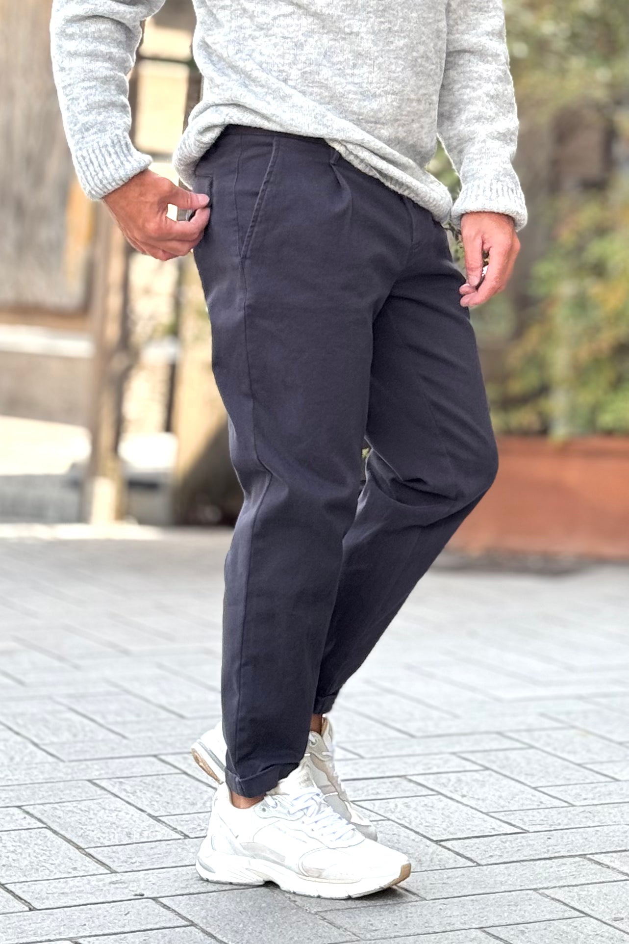 BICOLORE 2473K PANTALONE LARGO CON PINCES DISPONIBILE IN 2 COLORI