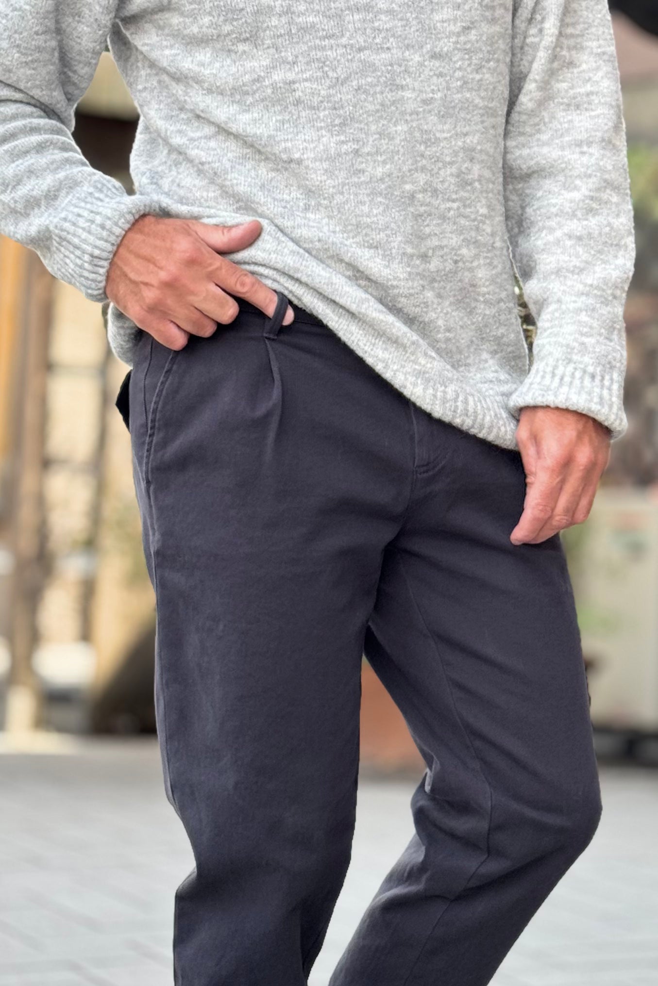 BICOLORE 2473K PANTALONE LARGO CON PINCES DISPONIBILE IN 2 COLORI