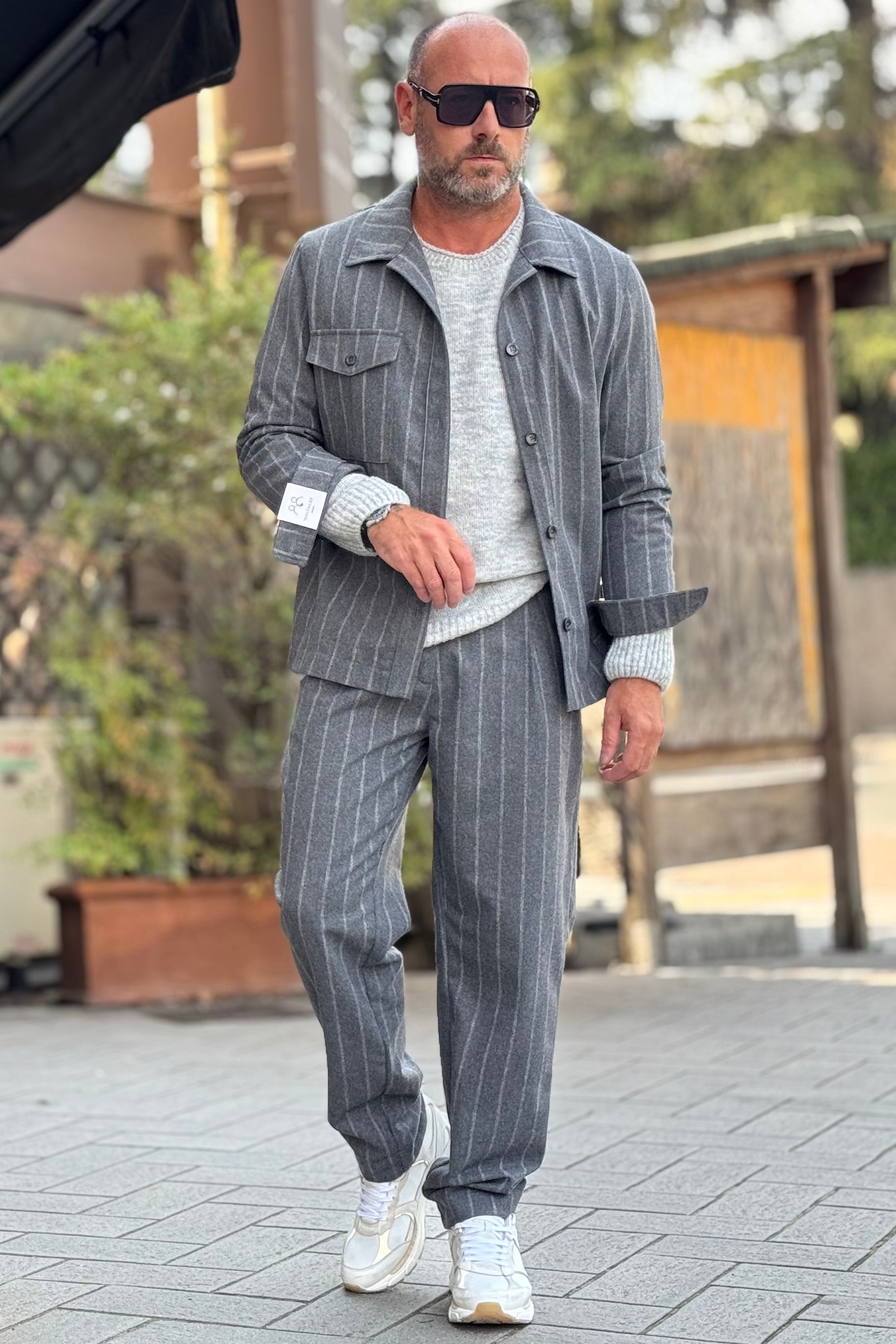 BICOLORE CORDINATO GESSATO COLORE GRIGIO