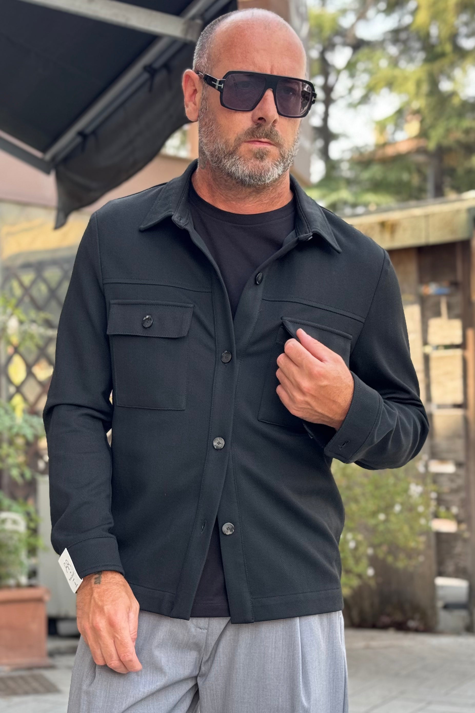 BICOLORE 7705 CAMCIA CON TASCHE DISPONIBILE IN 2 COLORI