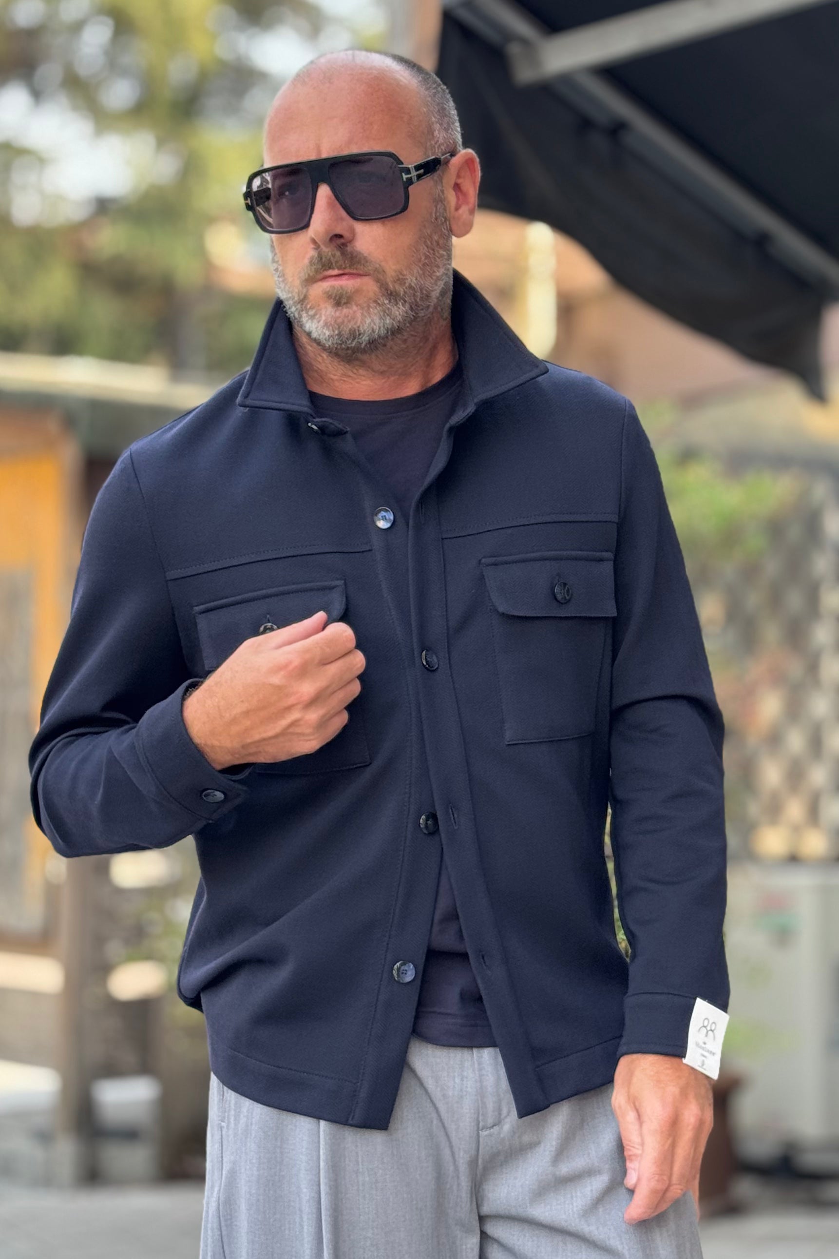 BICOLORE 7705 CAMCIA CON TASCHE DISPONIBILE IN 2 COLORI