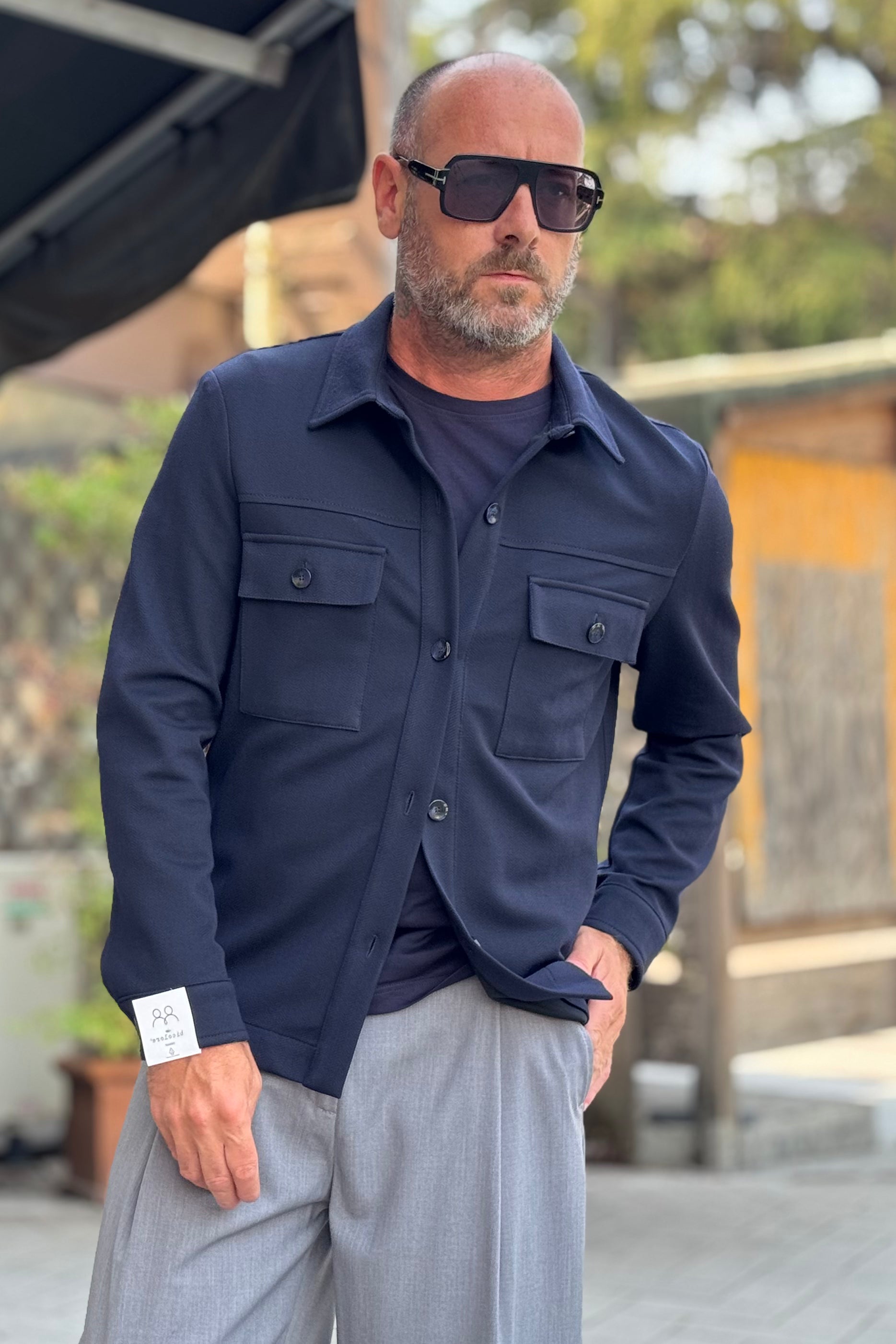 BICOLORE 7705 CAMCIA CON TASCHE DISPONIBILE IN 2 COLORI