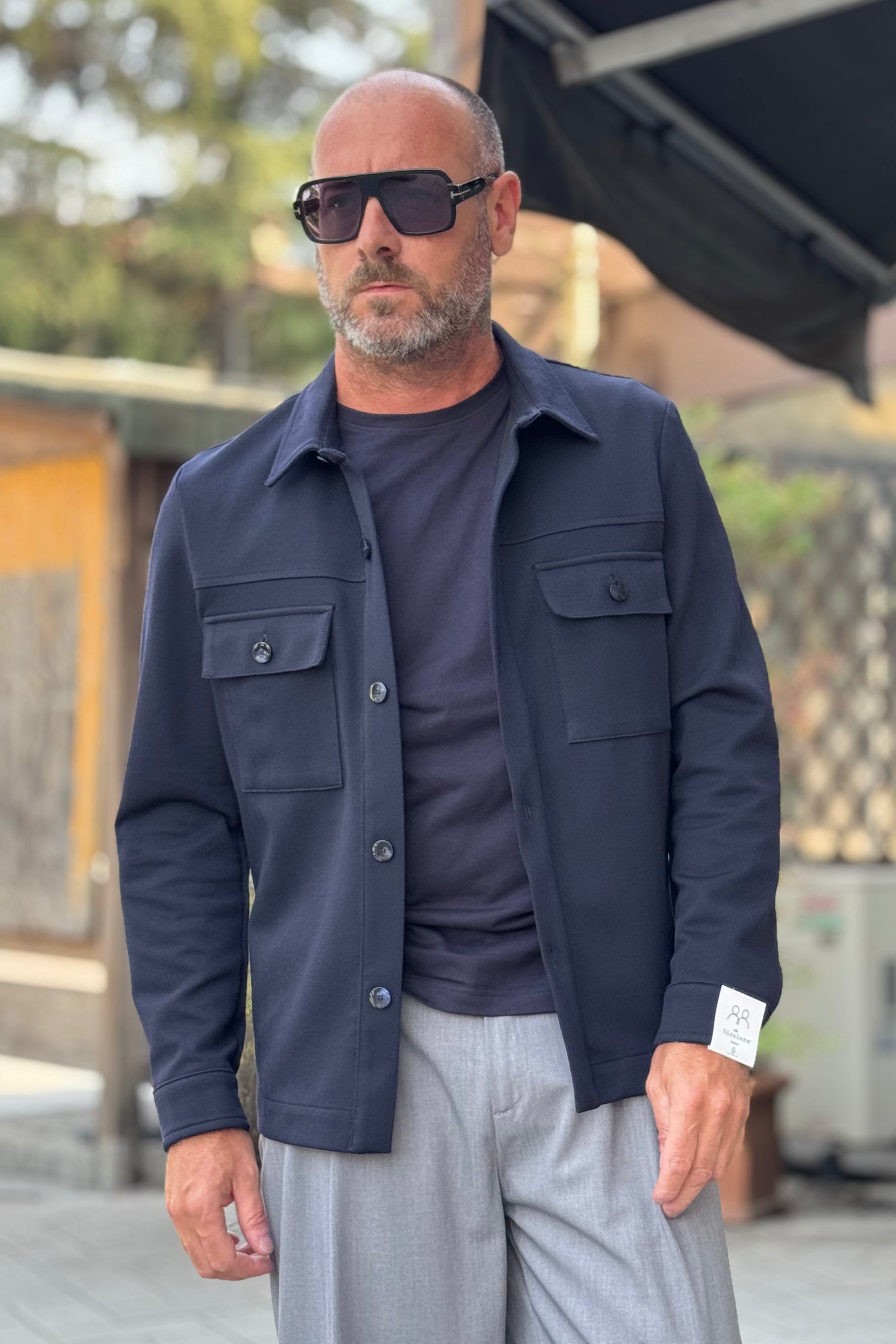 BICOLORE 7705 CAMCIA CON TASCHE DISPONIBILE IN 2 COLORI