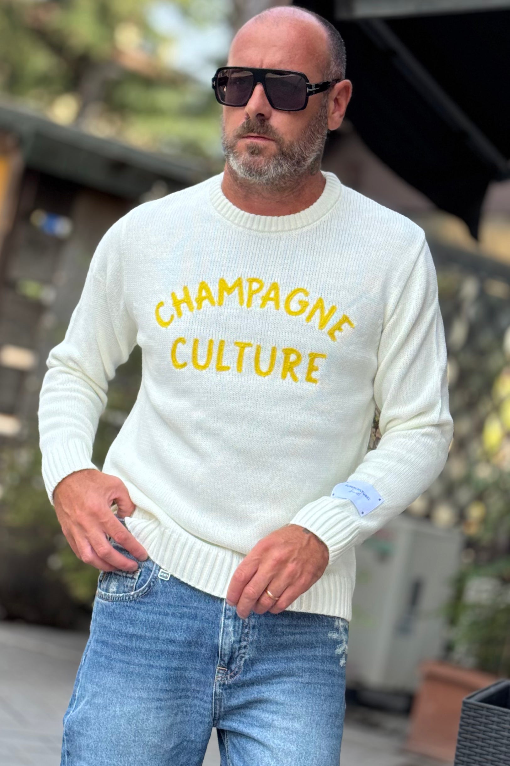 SUPERCULTURE AK5007 CHAMPAGNE CULTURE MAGLIA GIROCOLLO