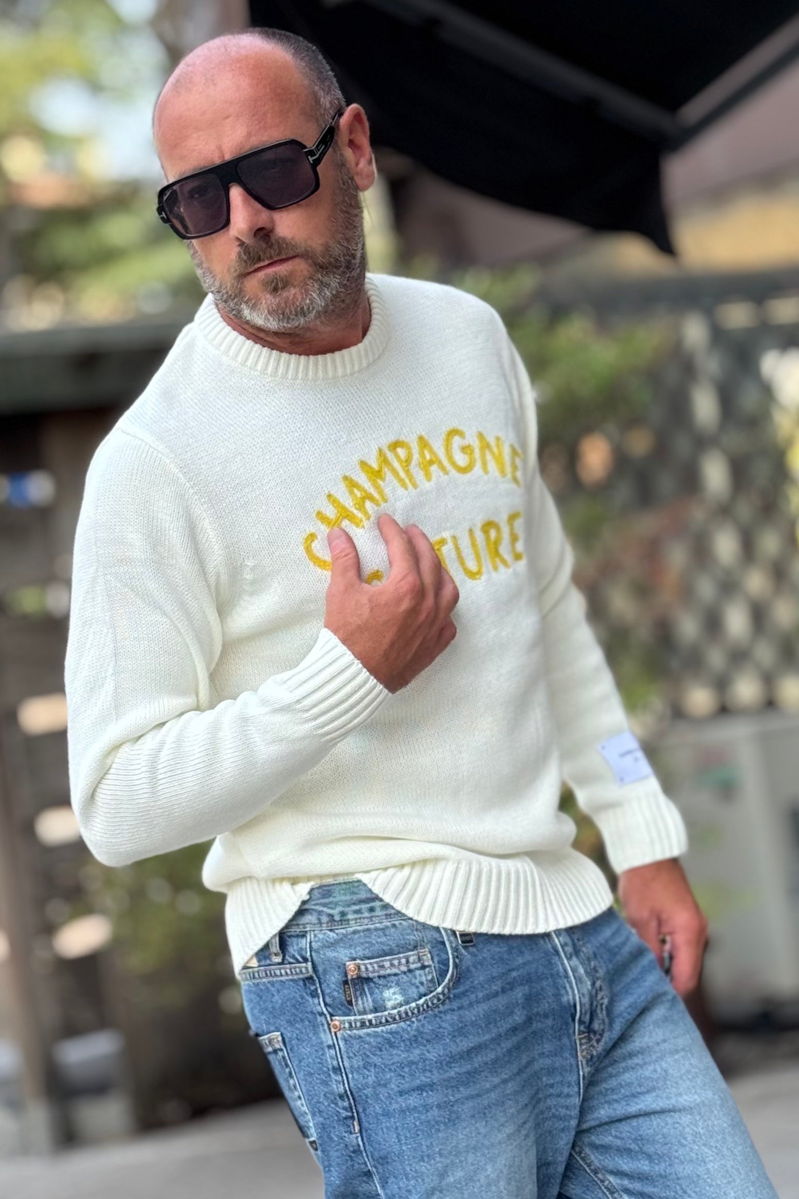 SUPERCULTURE AK5007 CHAMPAGNE CULTURE MAGLIA GIROCOLLO