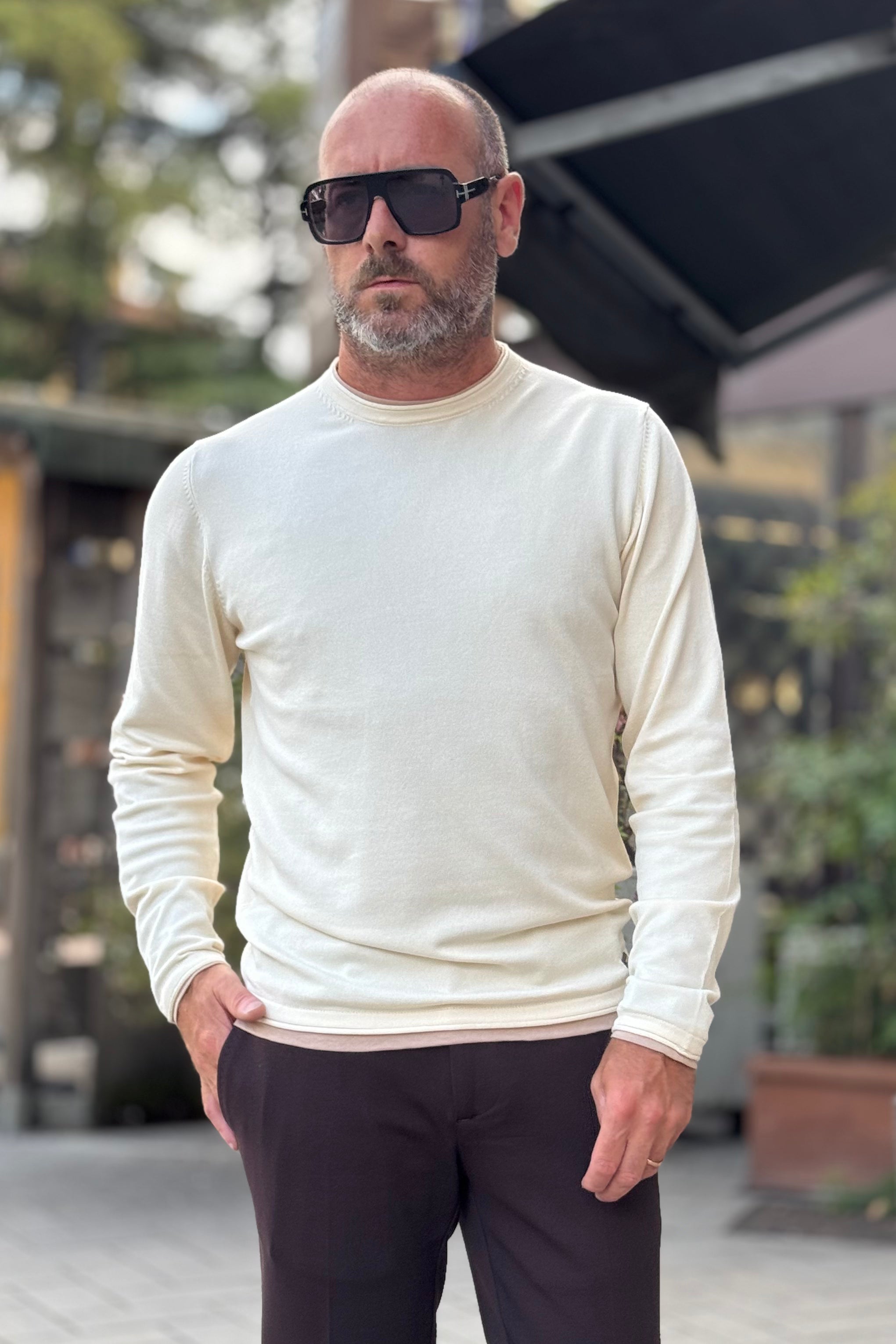 WHY NOT BRAND MAGLIA GIROCOLLO CON DOPPIO BORDO DISPONIBILE IN 3 COLORI