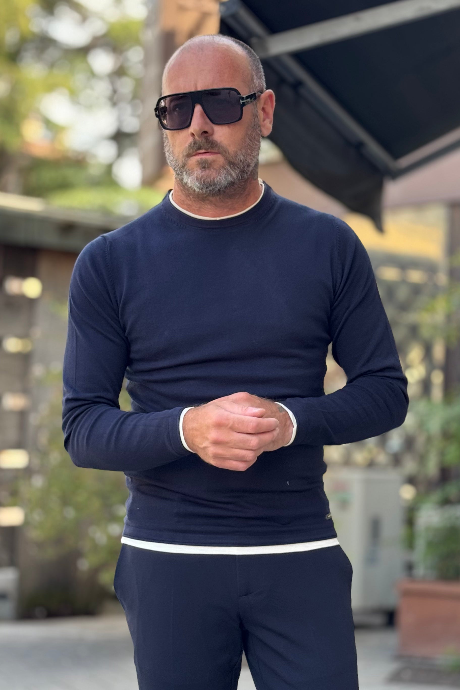 WHY NOT BRAND MAGLIA GIROCOLLO CON DOPPIO BORDO DISPONIBILE IN 3 COLORI