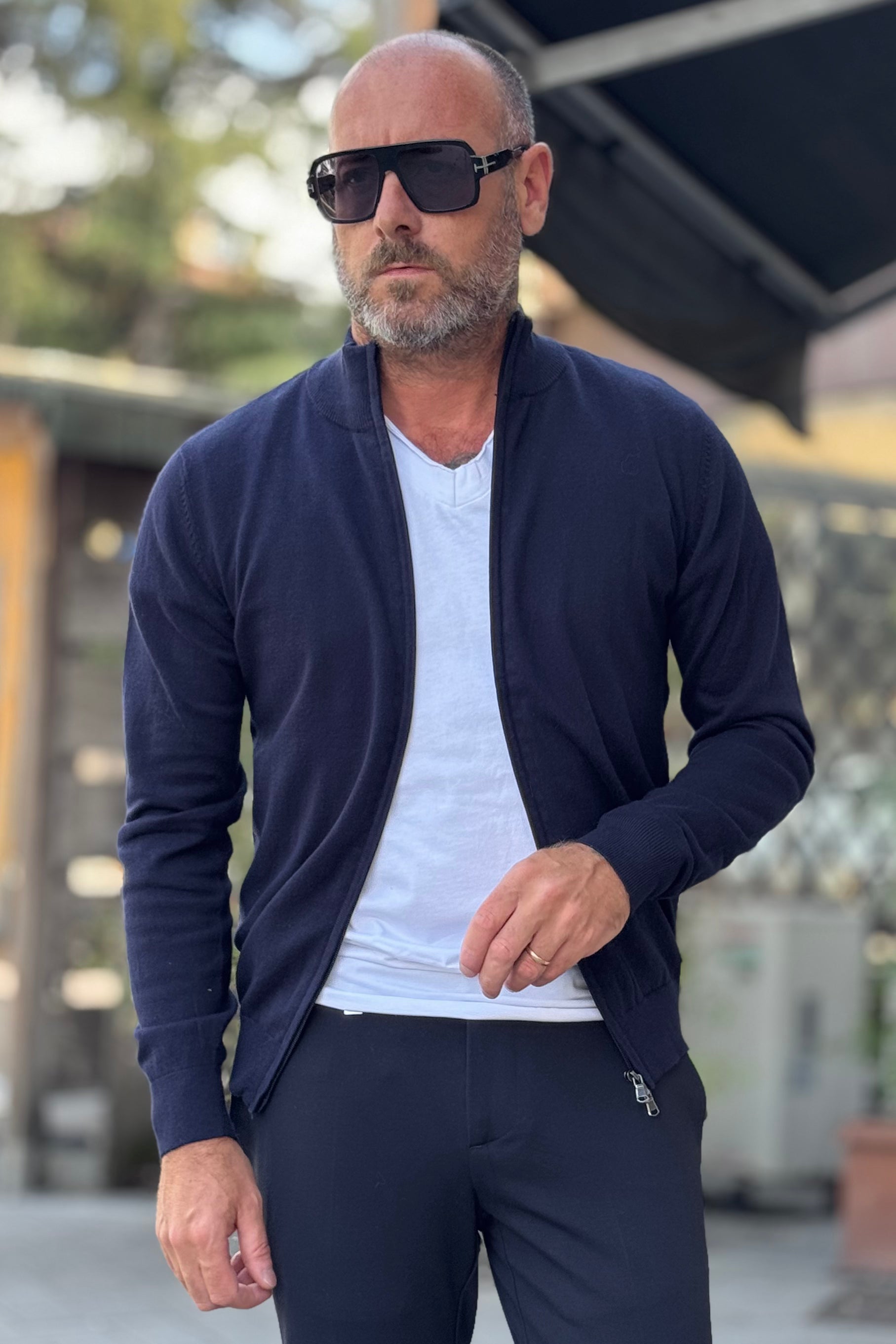 WHY NOT BRAND MAGLIA CON CHIUSURA ZIP COLORE BLU