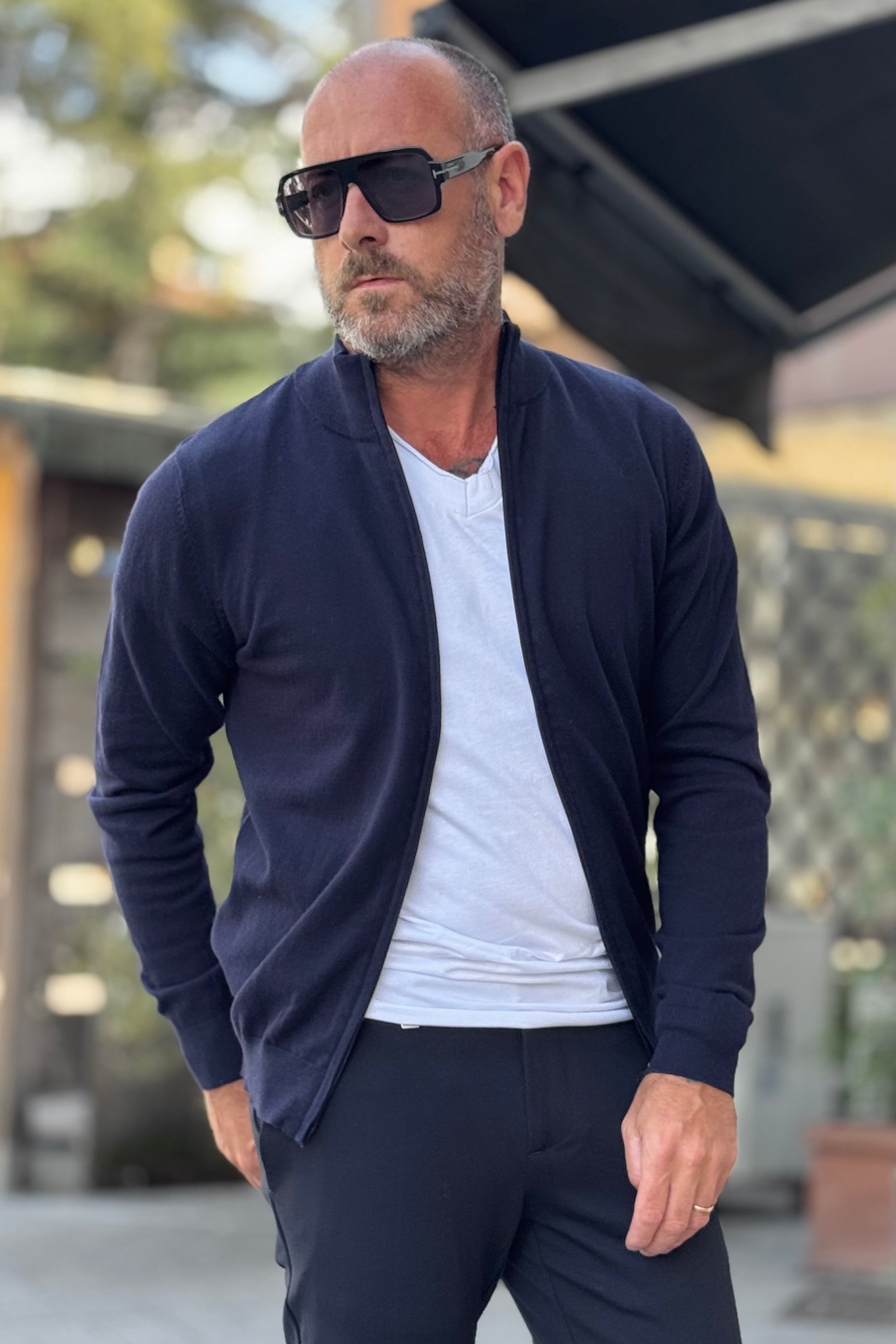 WHY NOT BRAND MAGLIA CON CHIUSURA ZIP COLORE BLU