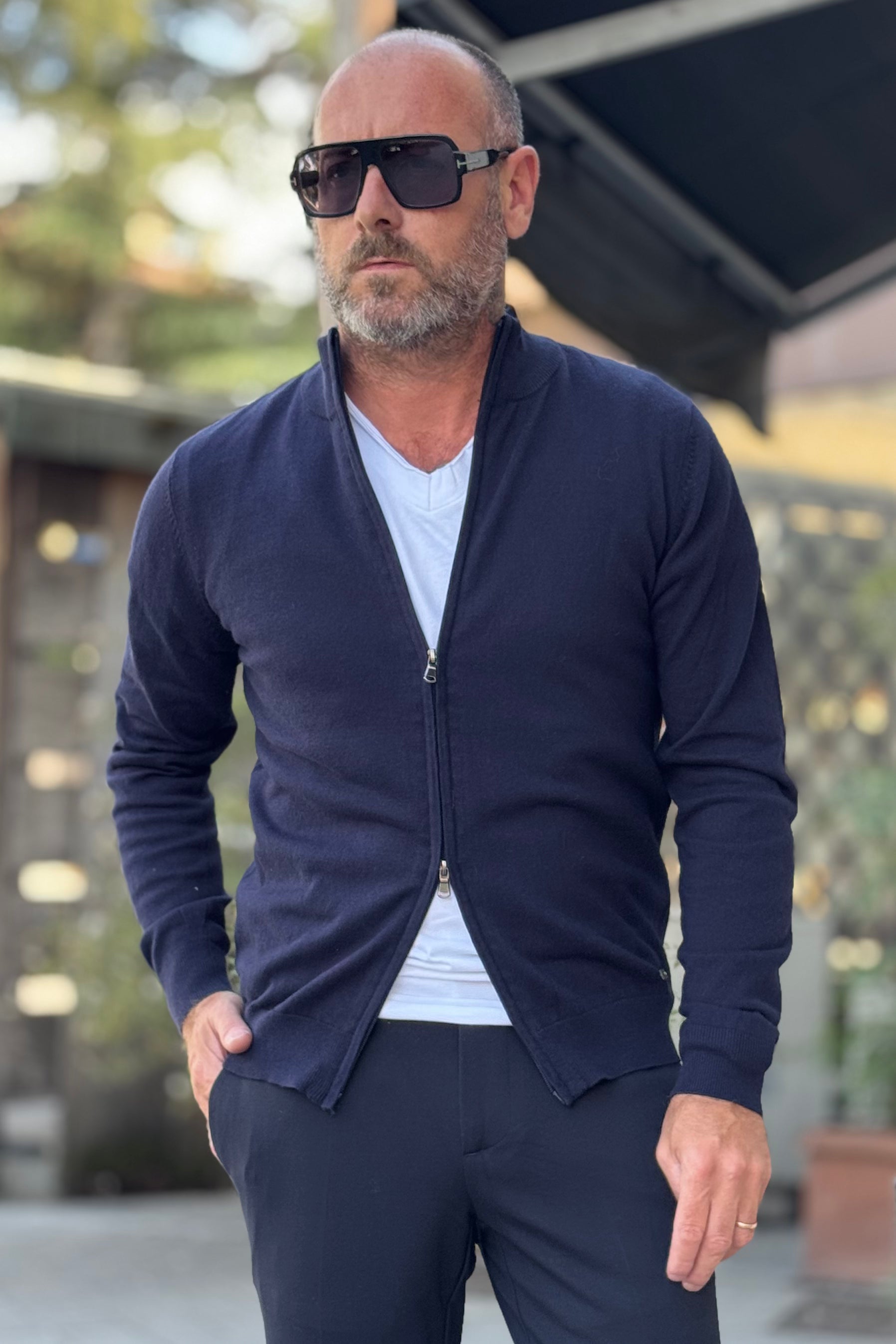 WHY NOT BRAND MAGLIA CON CHIUSURA ZIP COLORE BLU