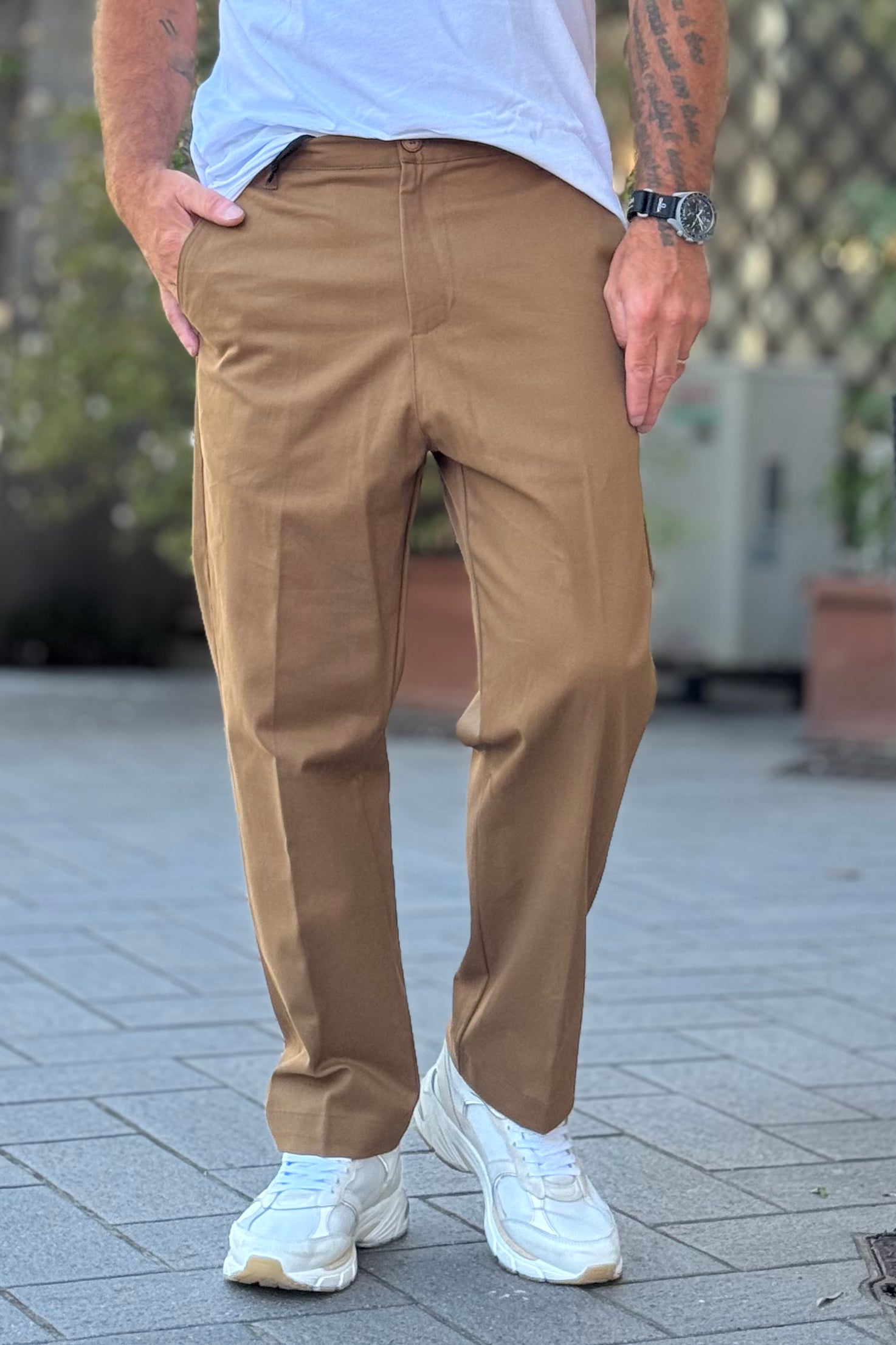 WHY NOT BRAND ABBINATO IN COTONE COLORE TABACCO