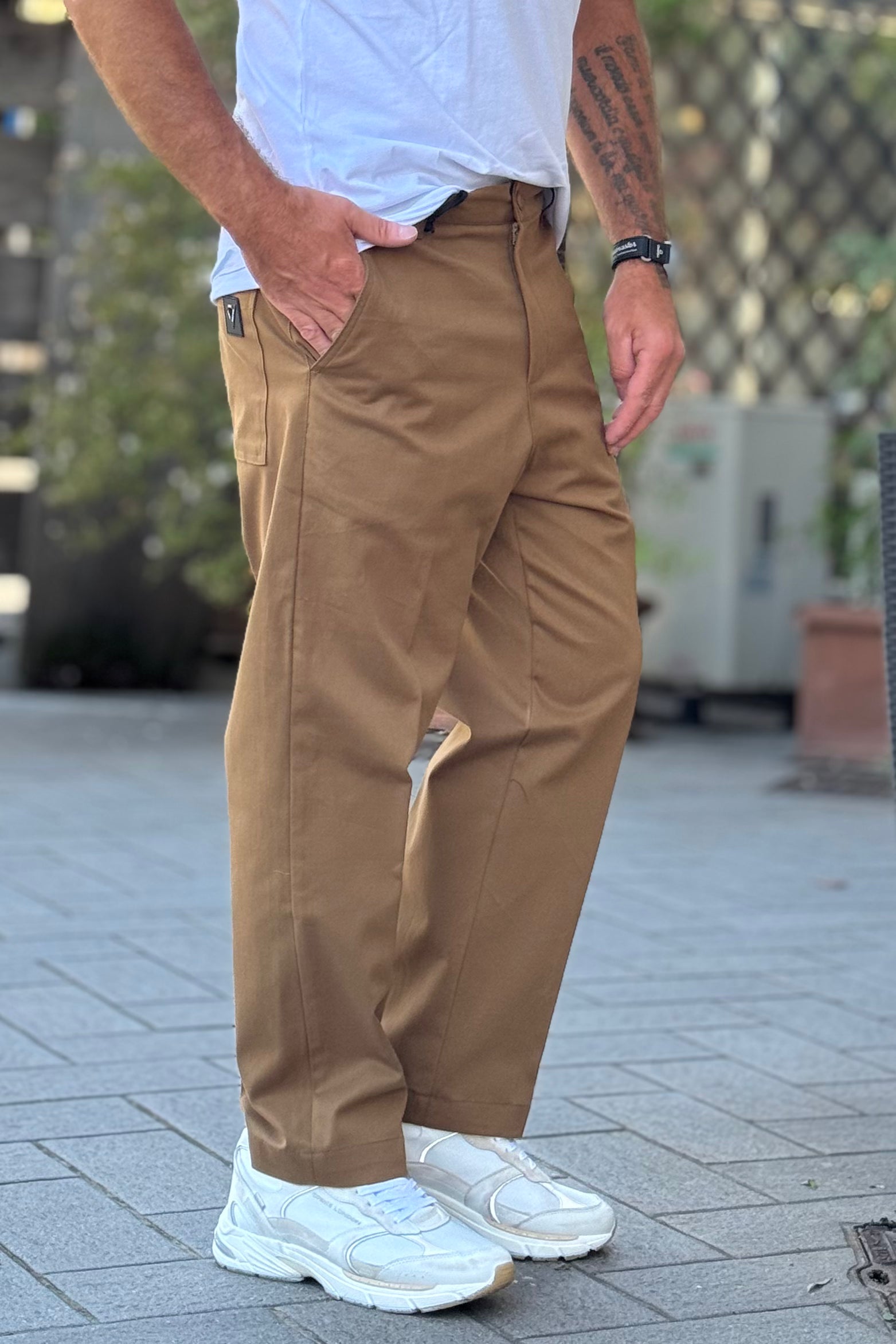 WHY NOT BRAND ABBINATO IN COTONE COLORE TABACCO