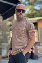 ANIMA TSHIRT TASCHE FRONTALI COLORE BISCOTTO