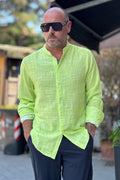 EN AVANCE CAMICIA IN COTONE VERDE FLUO