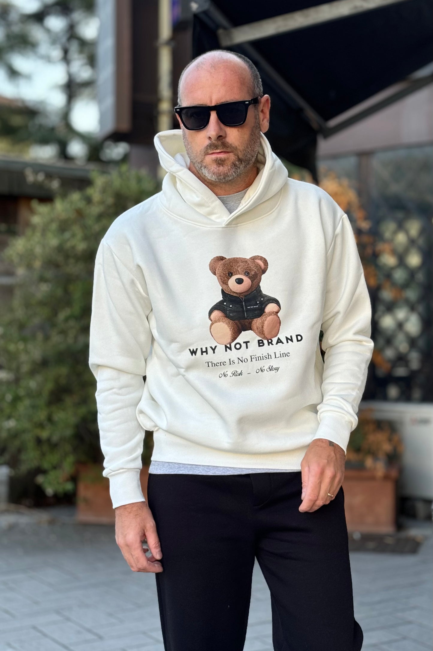 Why not brand BEAR hoodie with bear print available in 2 colors