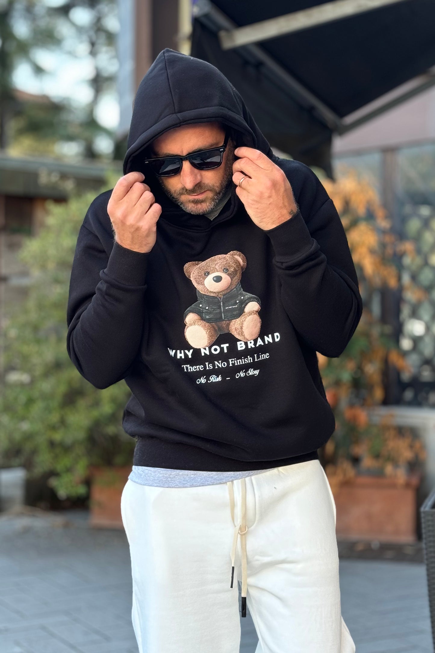 Why not brand BEAR hoodie with bear print available in 2 colors