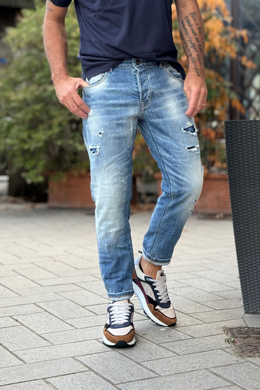 Why not brand jeans SAN DIEGO PINS lavaggio medio con abrasioni