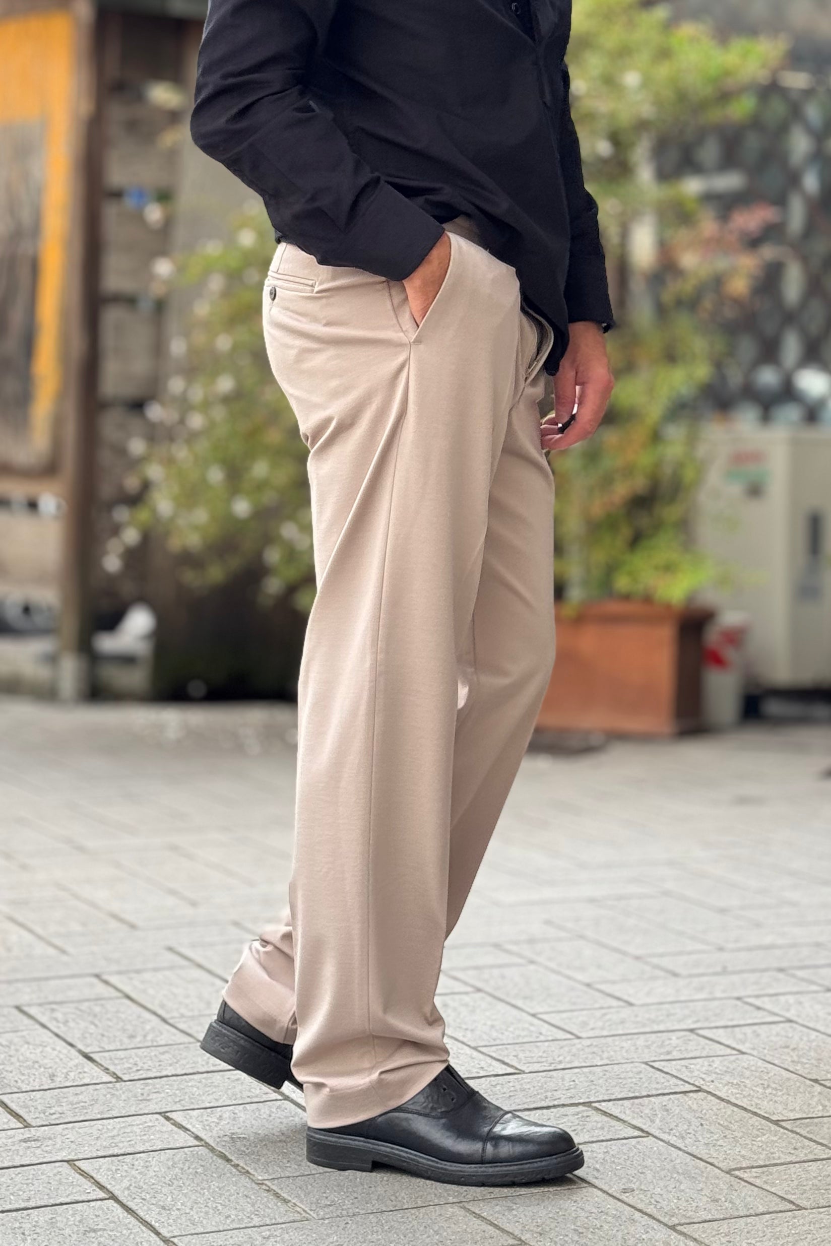 DANIELE ALESSANDRINI P106 PANTALONE LARGO IN PUNTO MILANO DISPONIBILE IN 2 COLORI