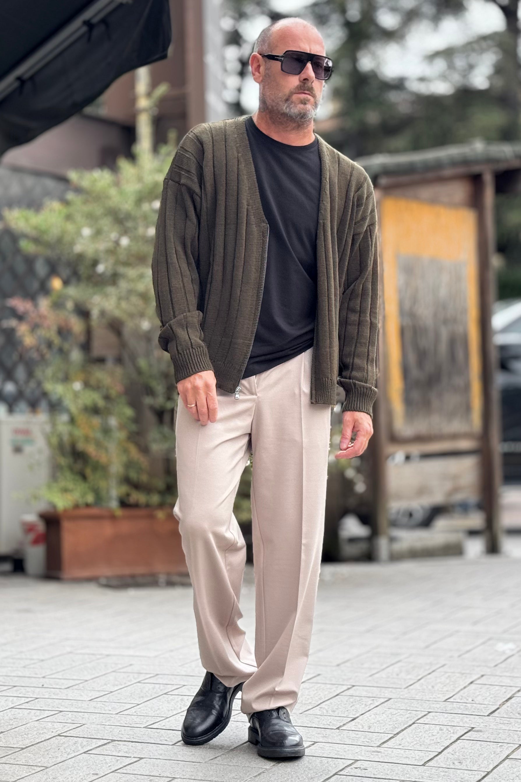 DANIELE ALESSANDRINI M142 CARDIGAN FULL ZIP A COSTE COLORE VERDE