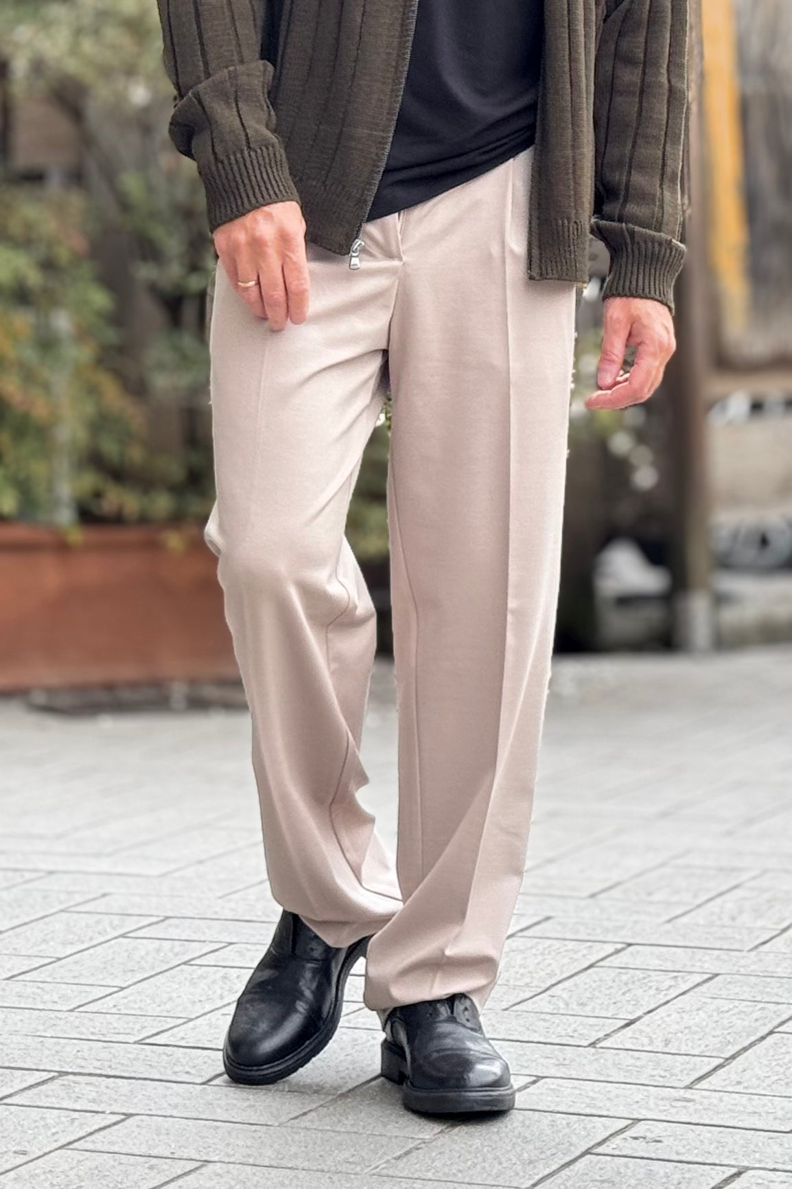 DANIELE ALESSANDRINI P106 PANTALONE LARGO IN PUNTO MILANO DISPONIBILE IN 2 COLORI