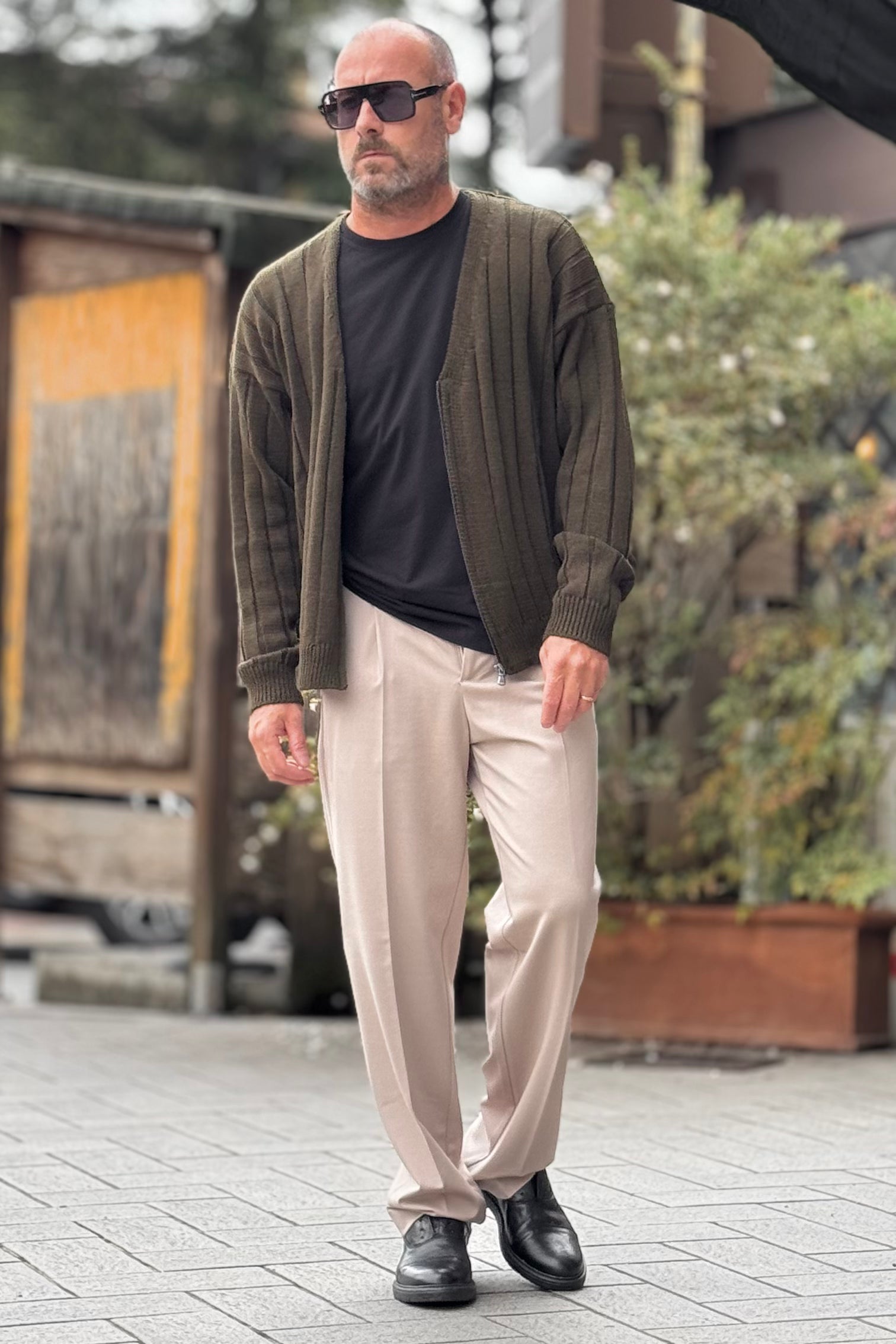 DANIELE ALESSANDRINI M142 CARDIGAN FULL ZIP A COSTE COLORE VERDE