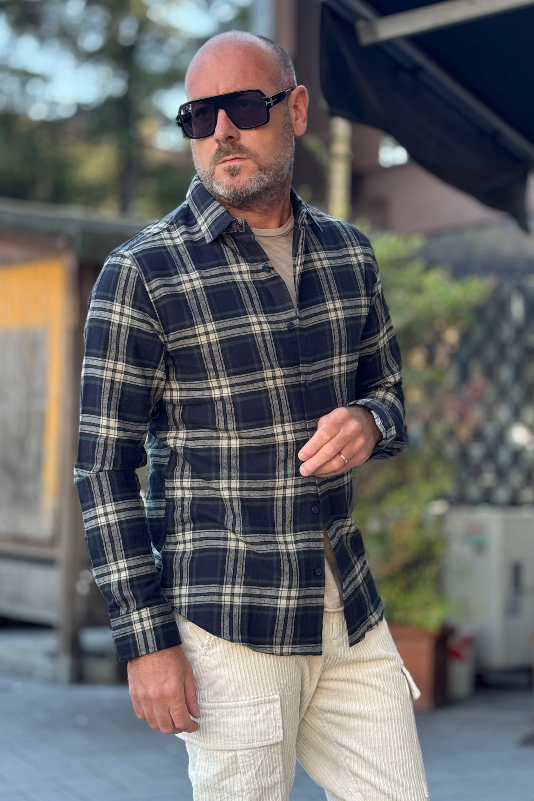 TELAMIRA BTC03 CAMICIA IN FLANELLA A QUADRI COLORE VERDE