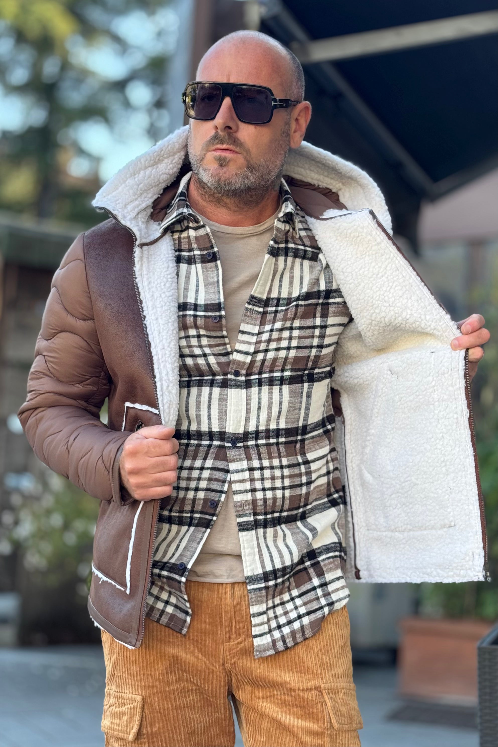 TELAMIRA GT048 GIUBBINO MIX ECO MONTONE E PIUMINO CON CAPPUCCIO