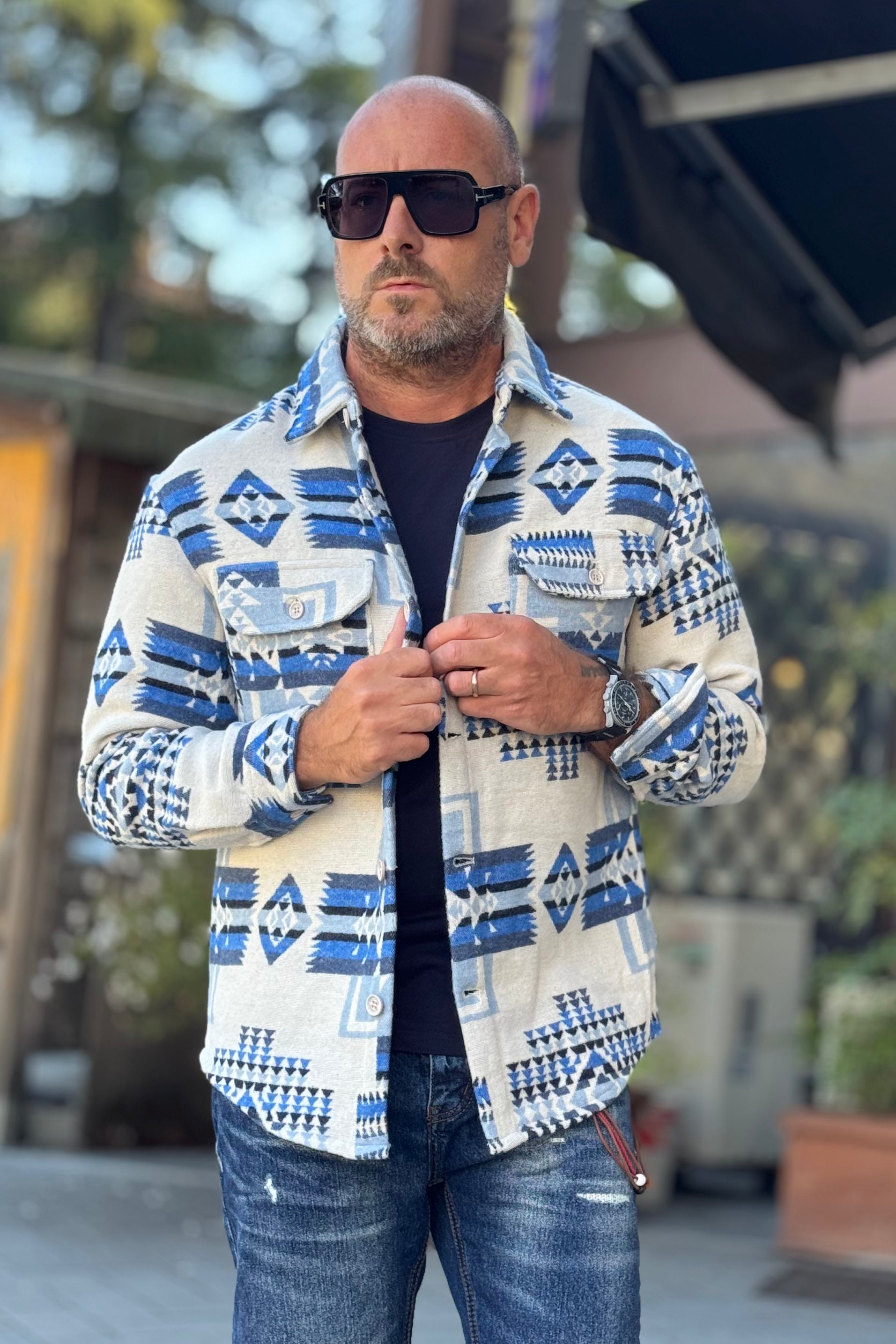 TELAMIRA RTC012 CAMICIONE IN FLANELLA MOTIVO CELESTE